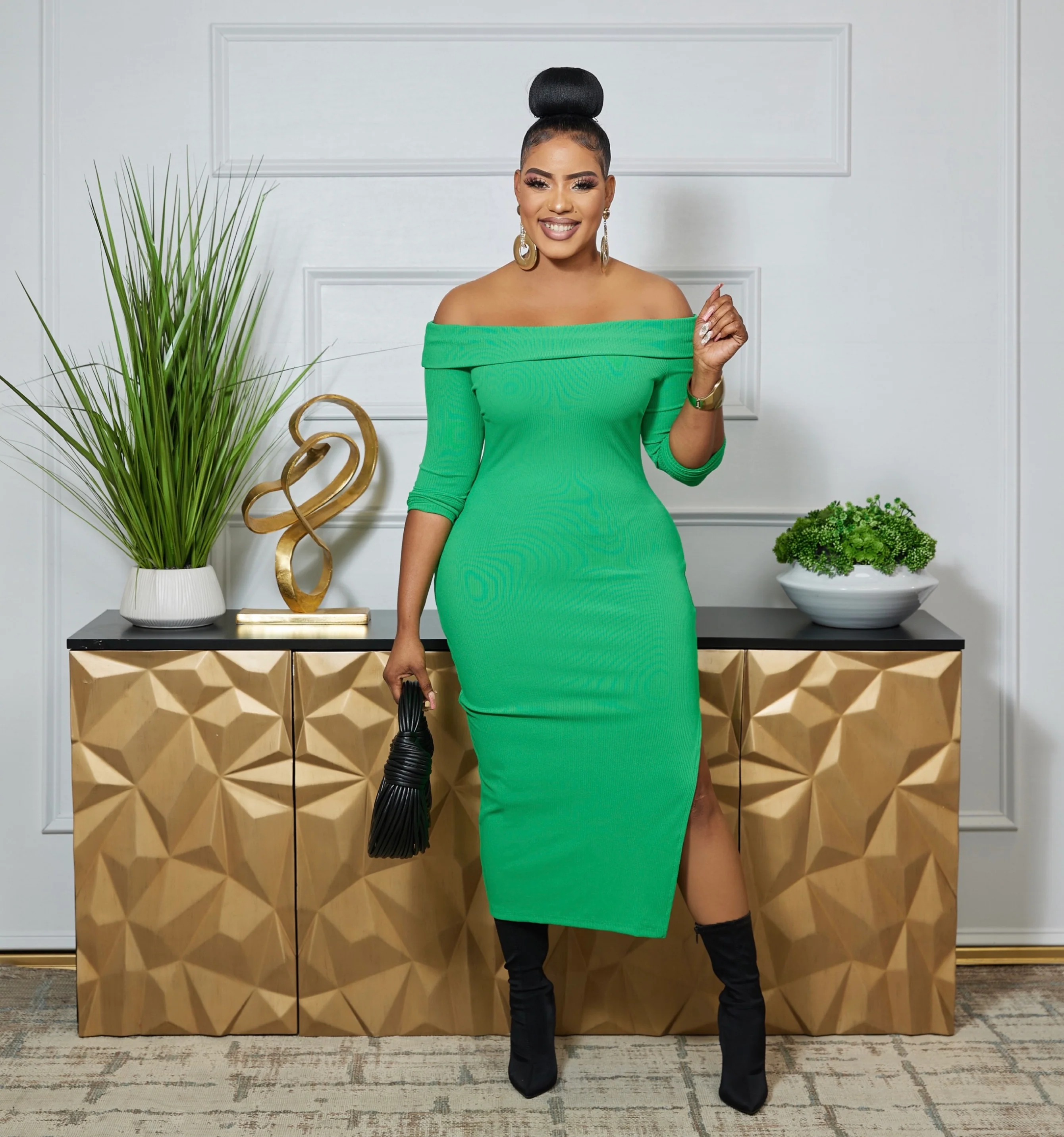 AISLINN KNIT MIDI DRESS - Image 3