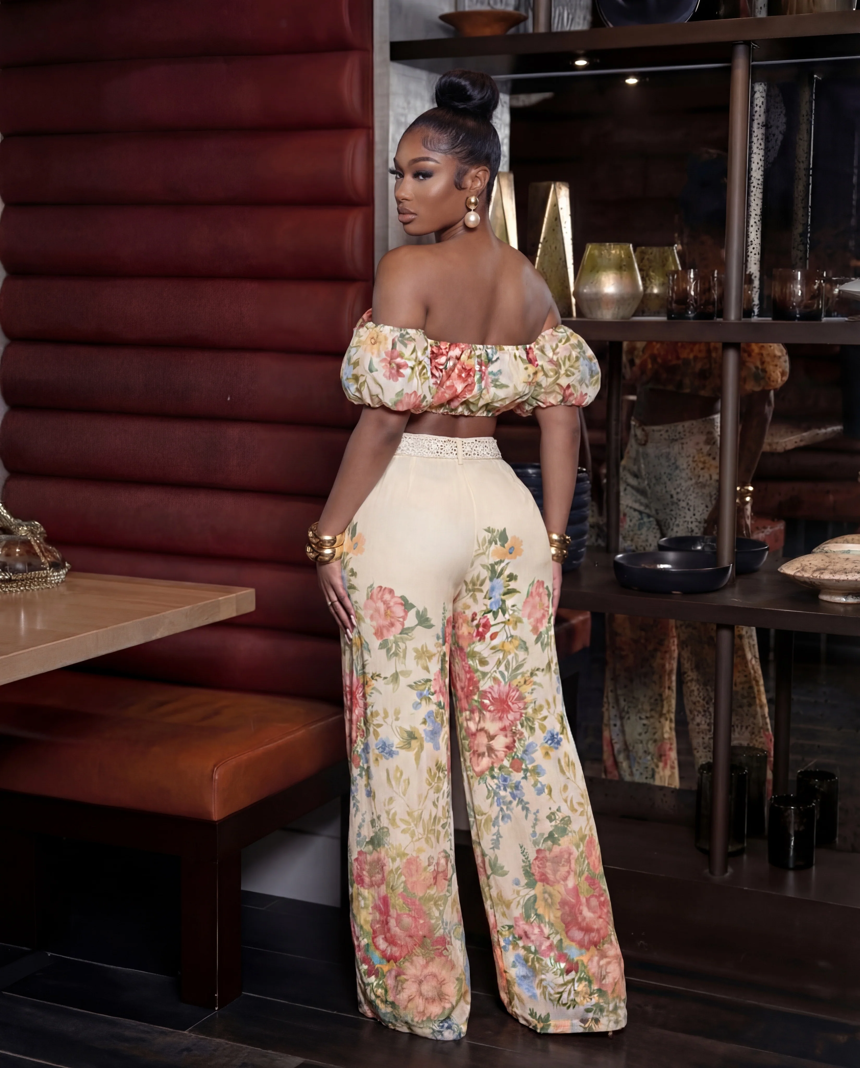 Always The Moment  Floral Print Two-Piece Wide-Leg set - Image 2