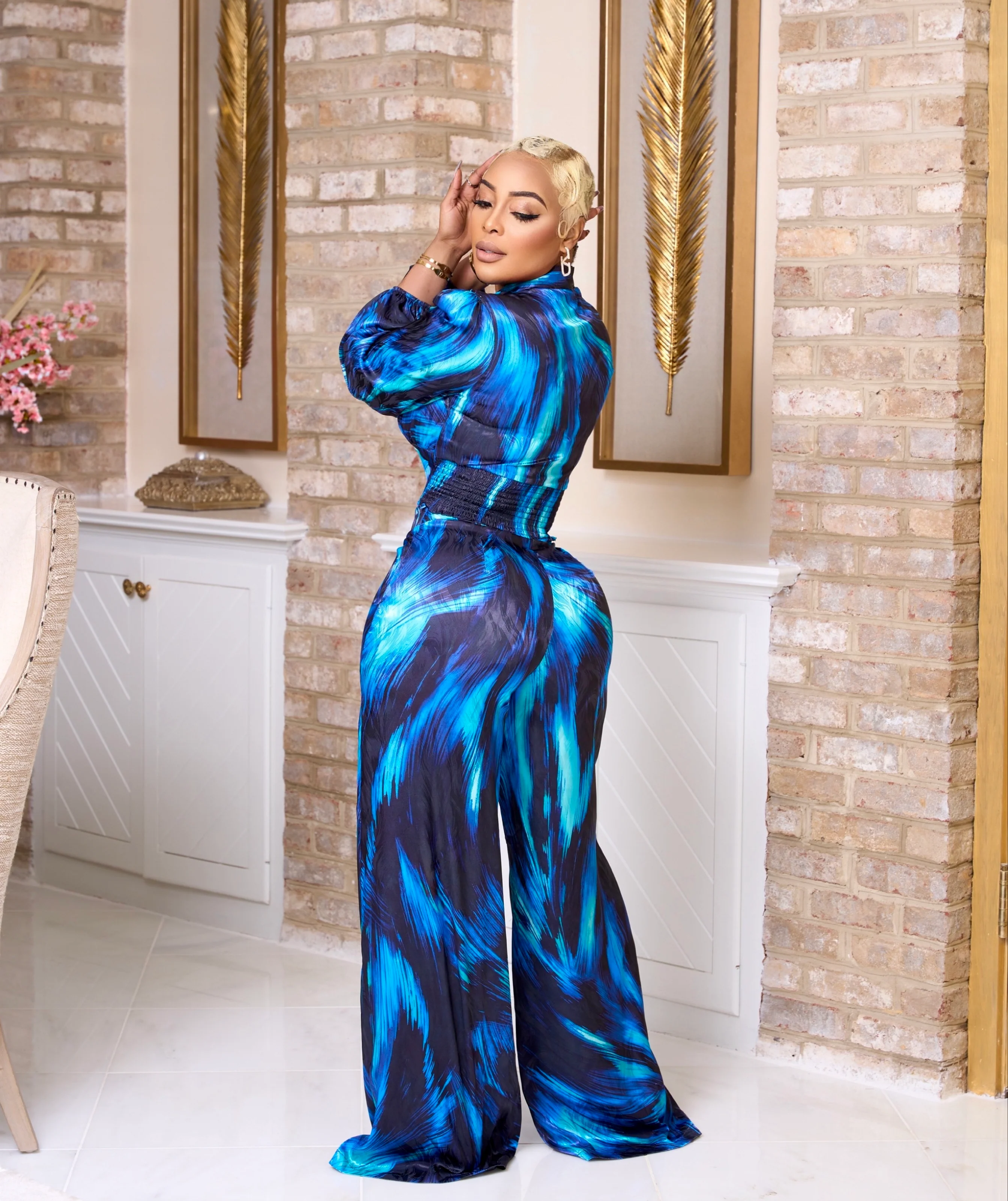 Azira two piece silk set - Image 3
