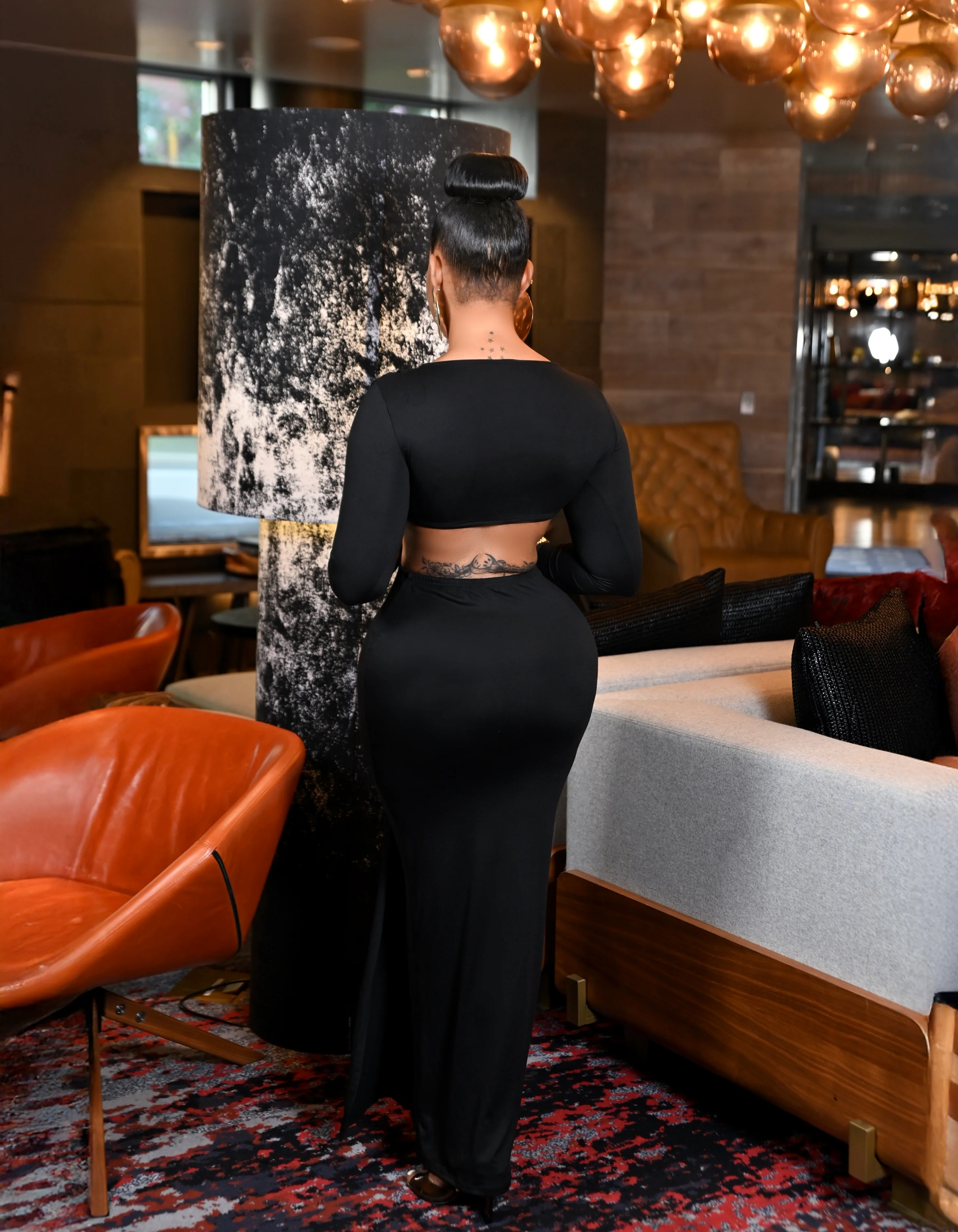 Black Helsa drape front Matte maxi dress - Image 3