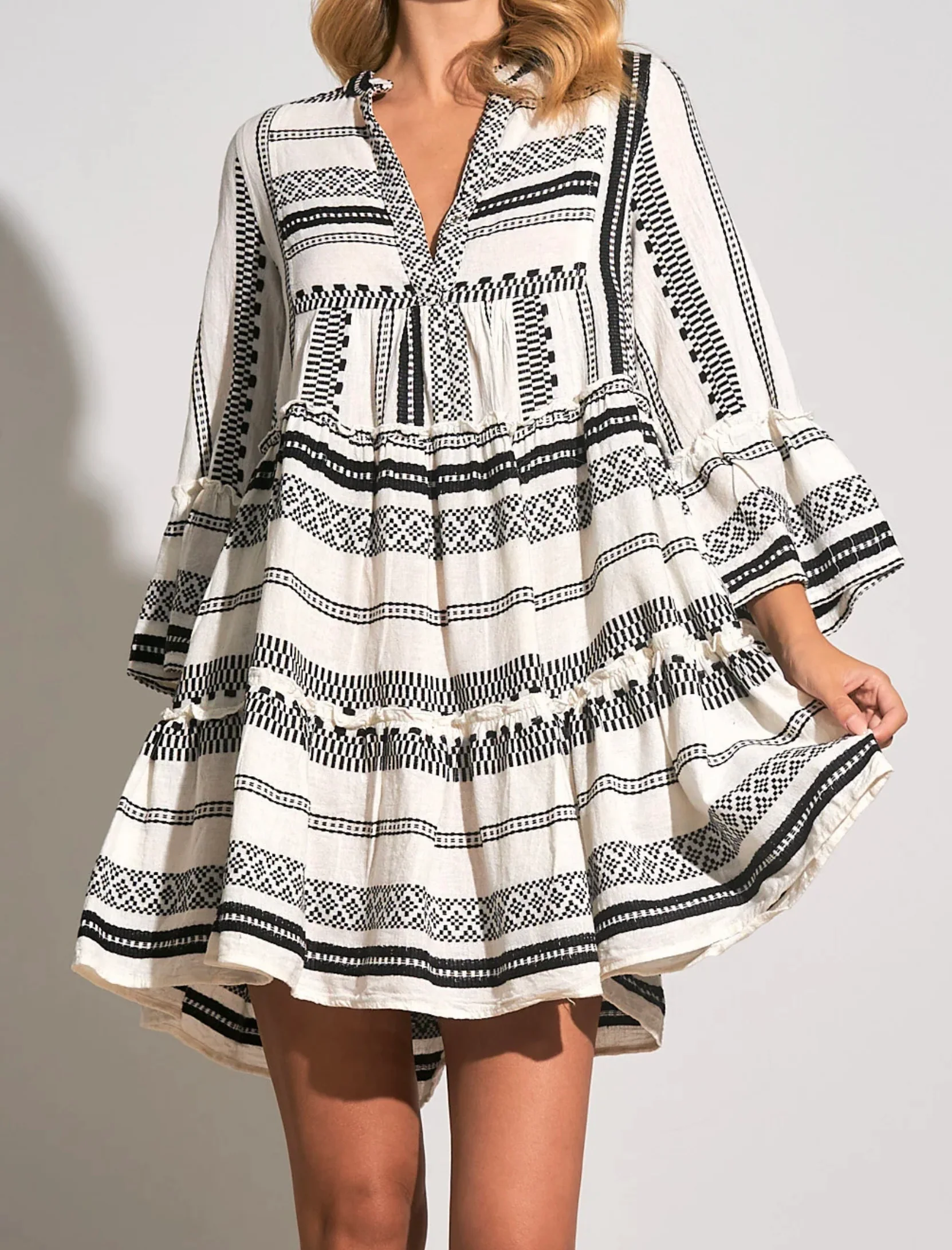 Black white Aztec print Charlie dress - Image 3