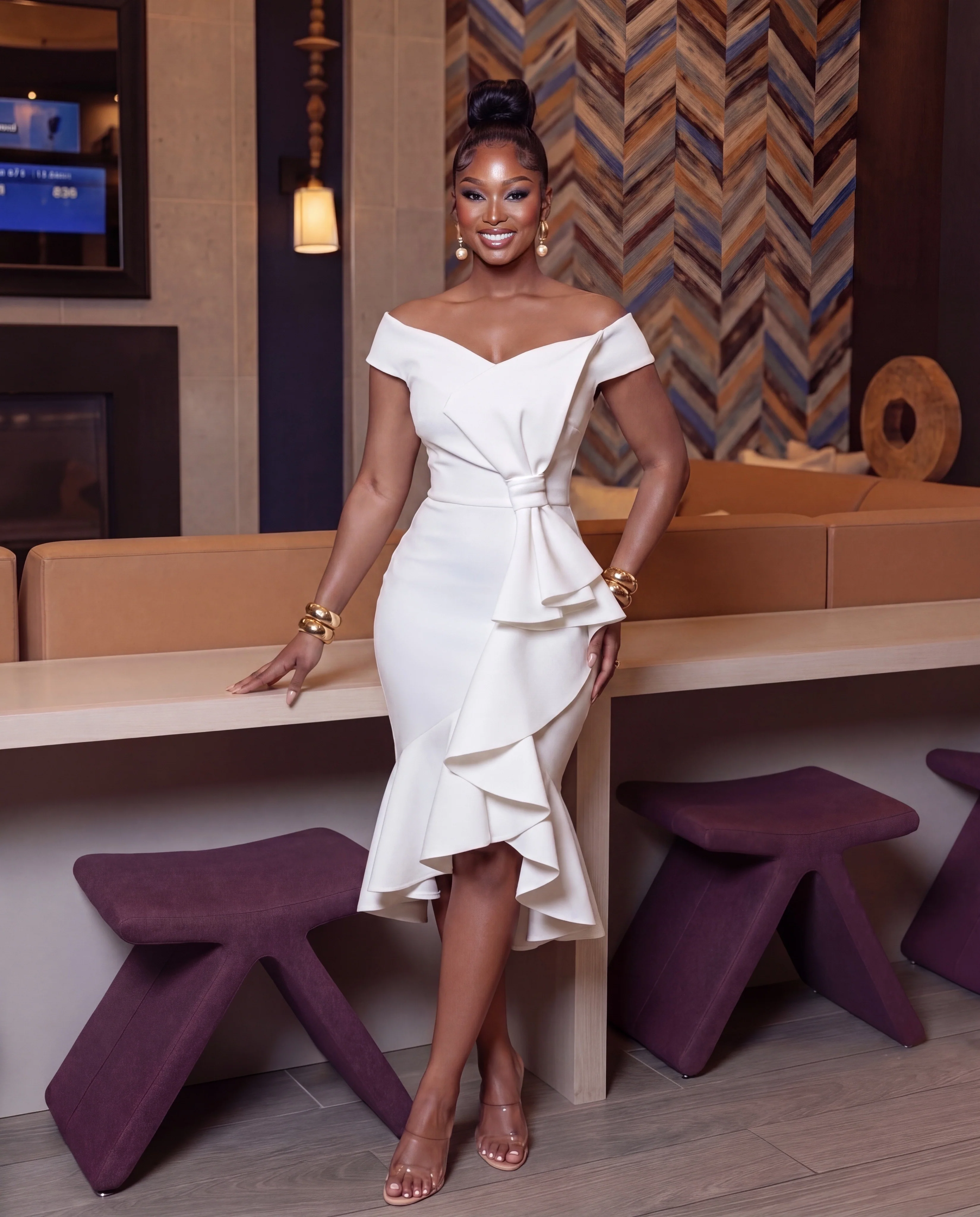 Body Sculpting Midi Dress - Ivory