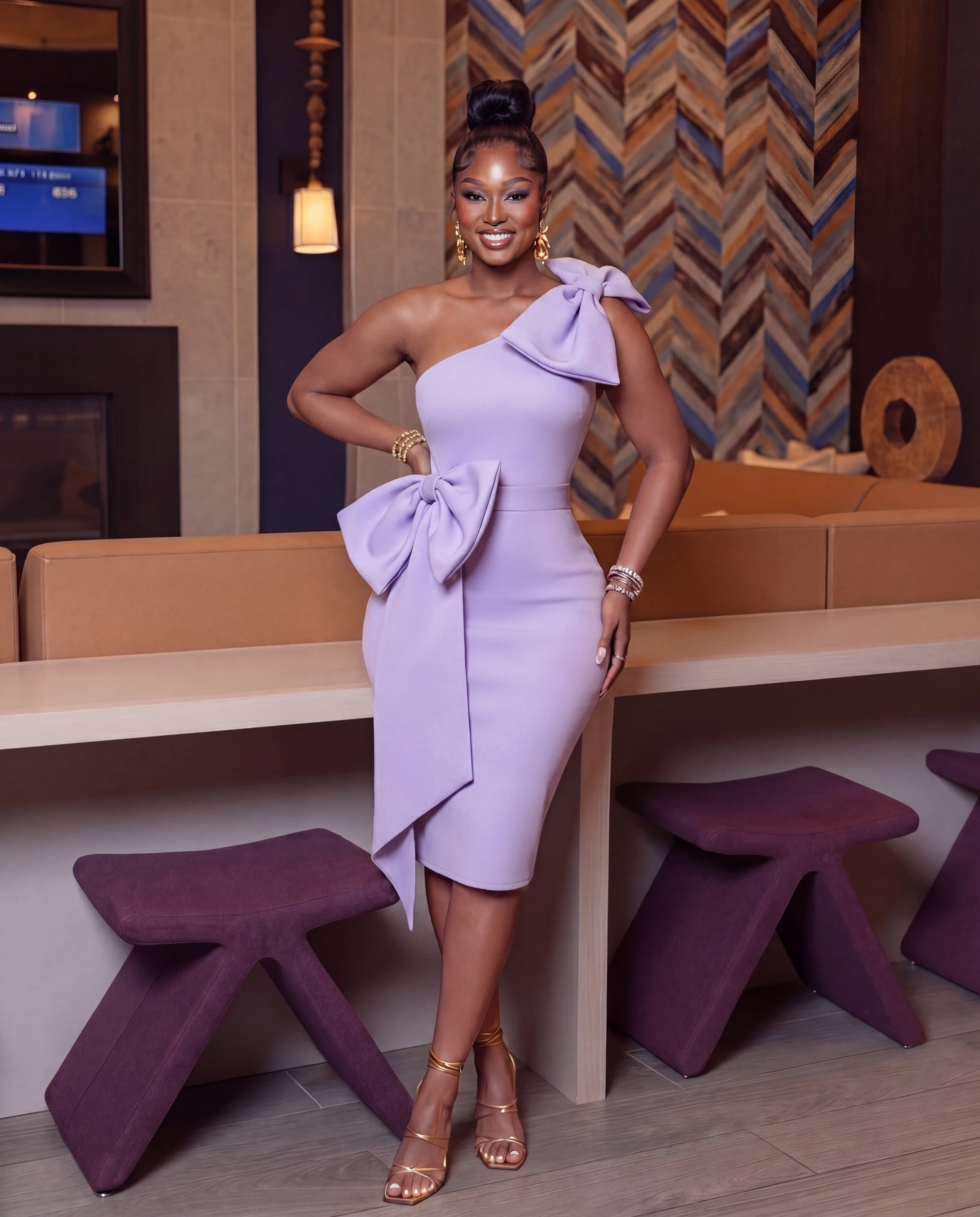 Body Sculpting Midi Dress - lavender - Image 2