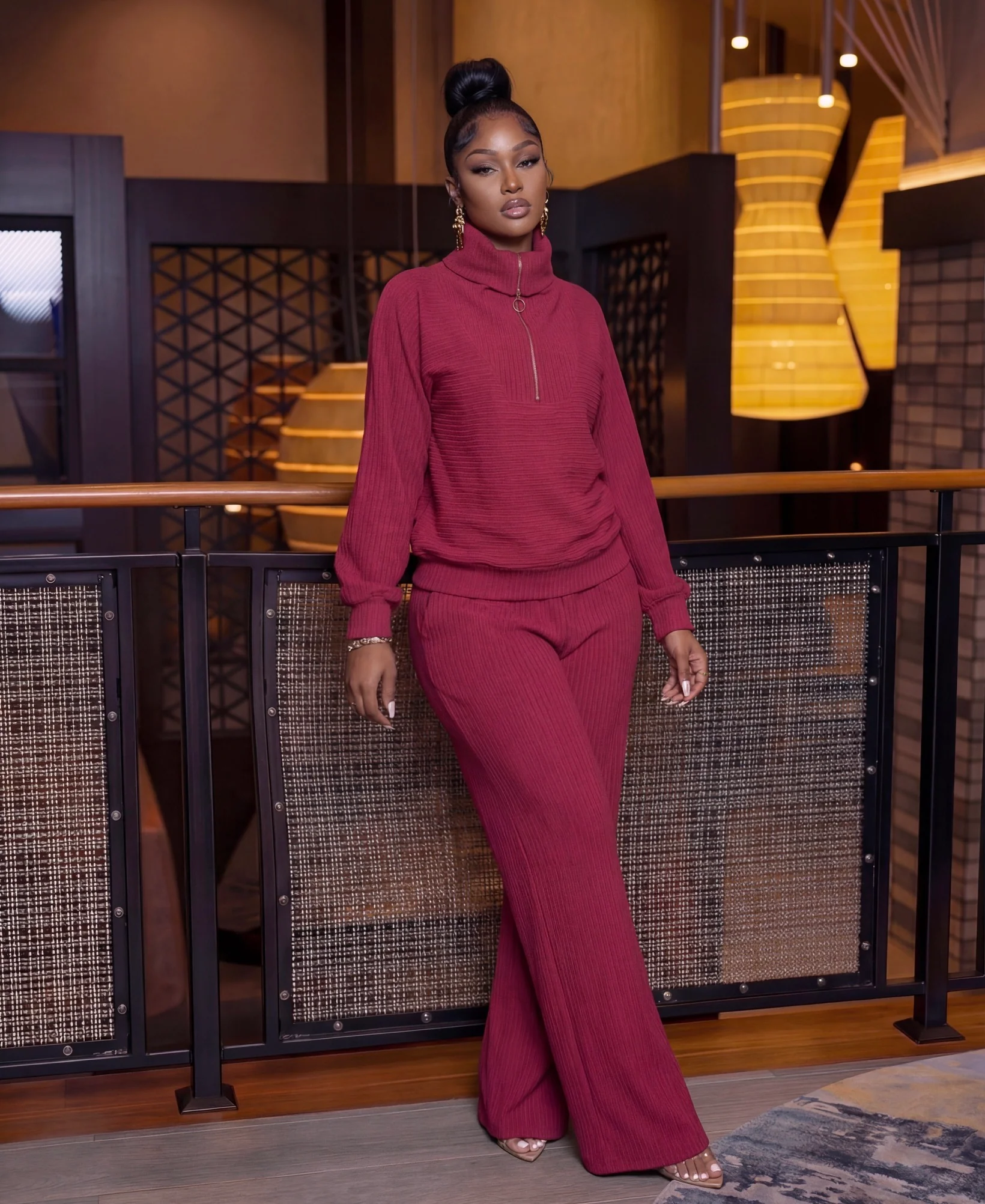Bordeaux Luxe Ribbed Set - Image 2