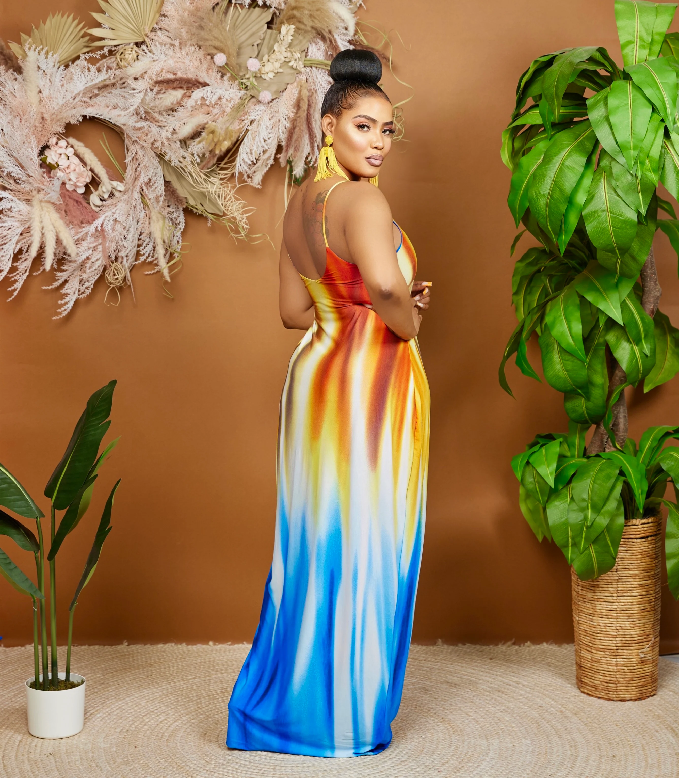 Brushed print maxi dress ( plus size available) - Image 3