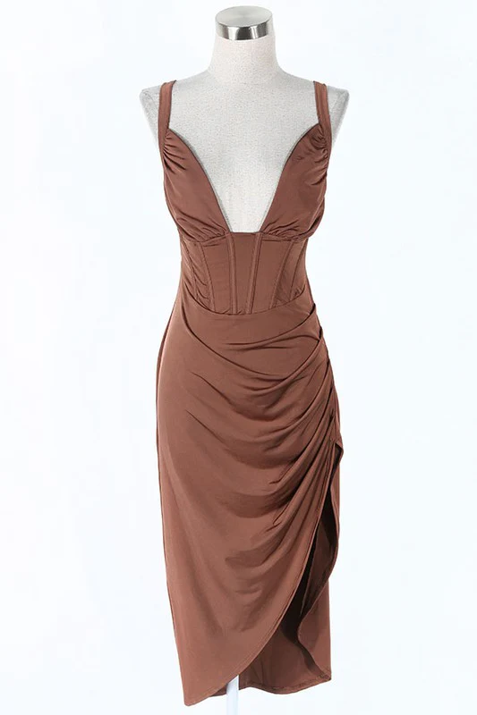 Dess Draped Slit dress - Image 4