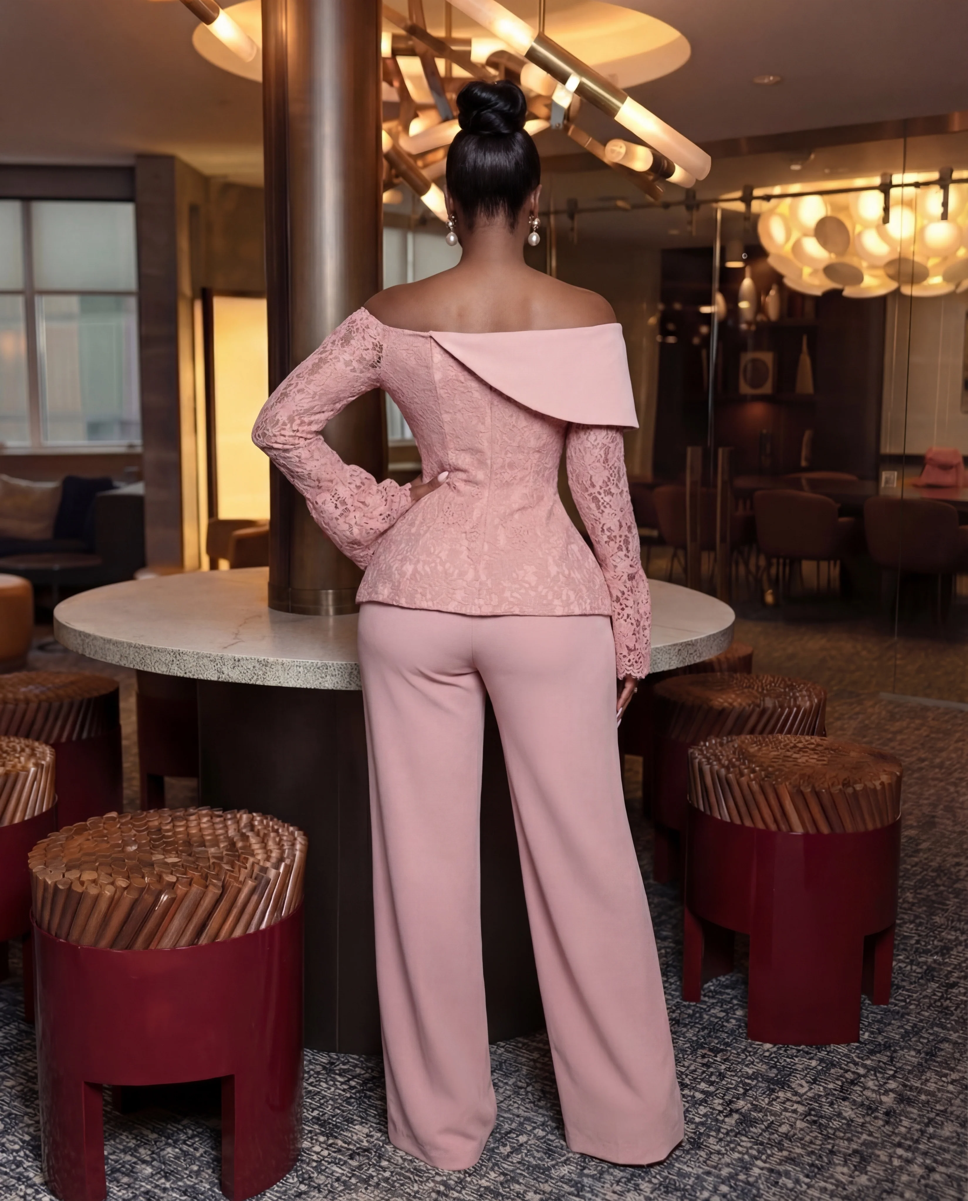 Rosy Double-breasted Blazer set - Image 3