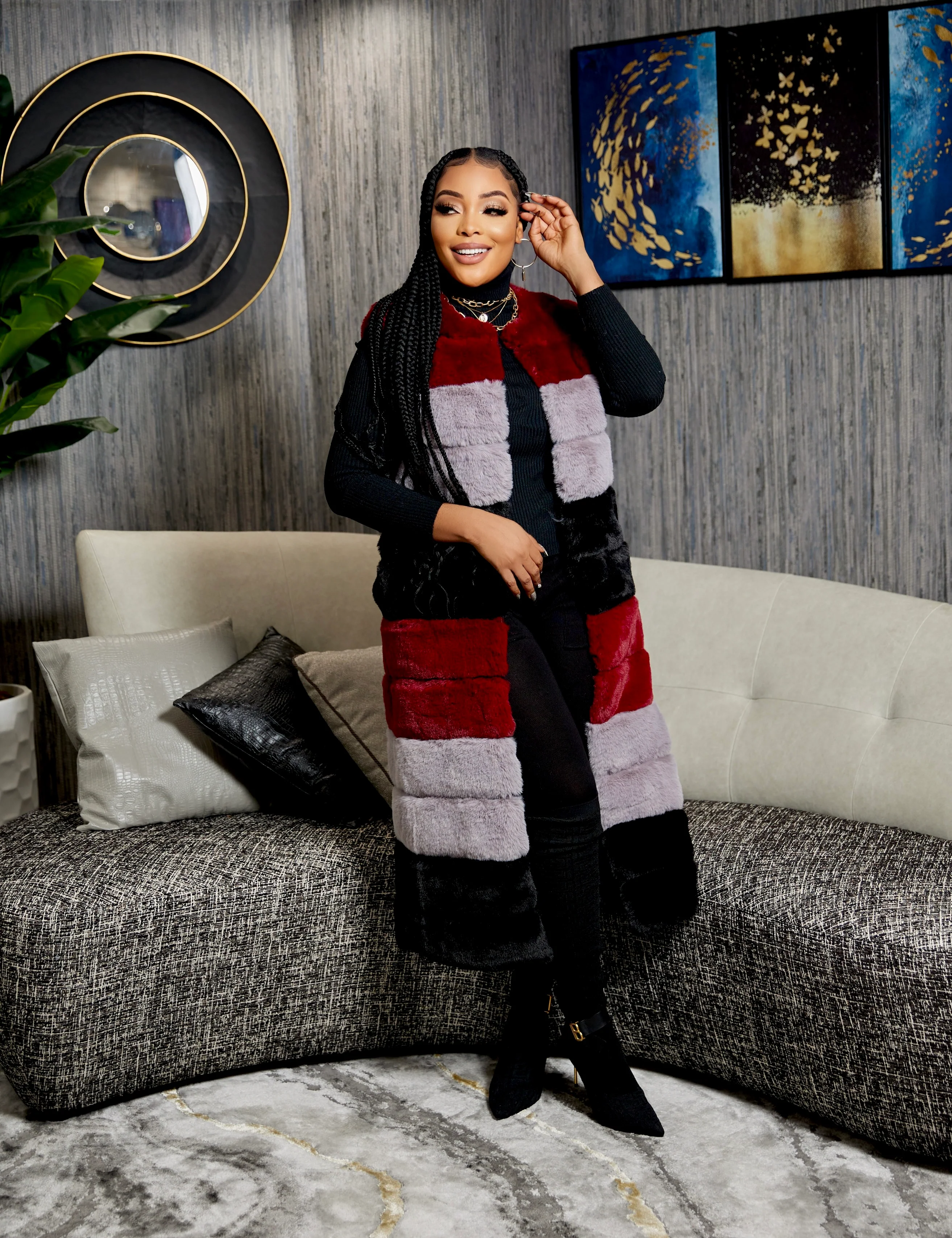 FAUX FUR MAXI VEST - Image 3