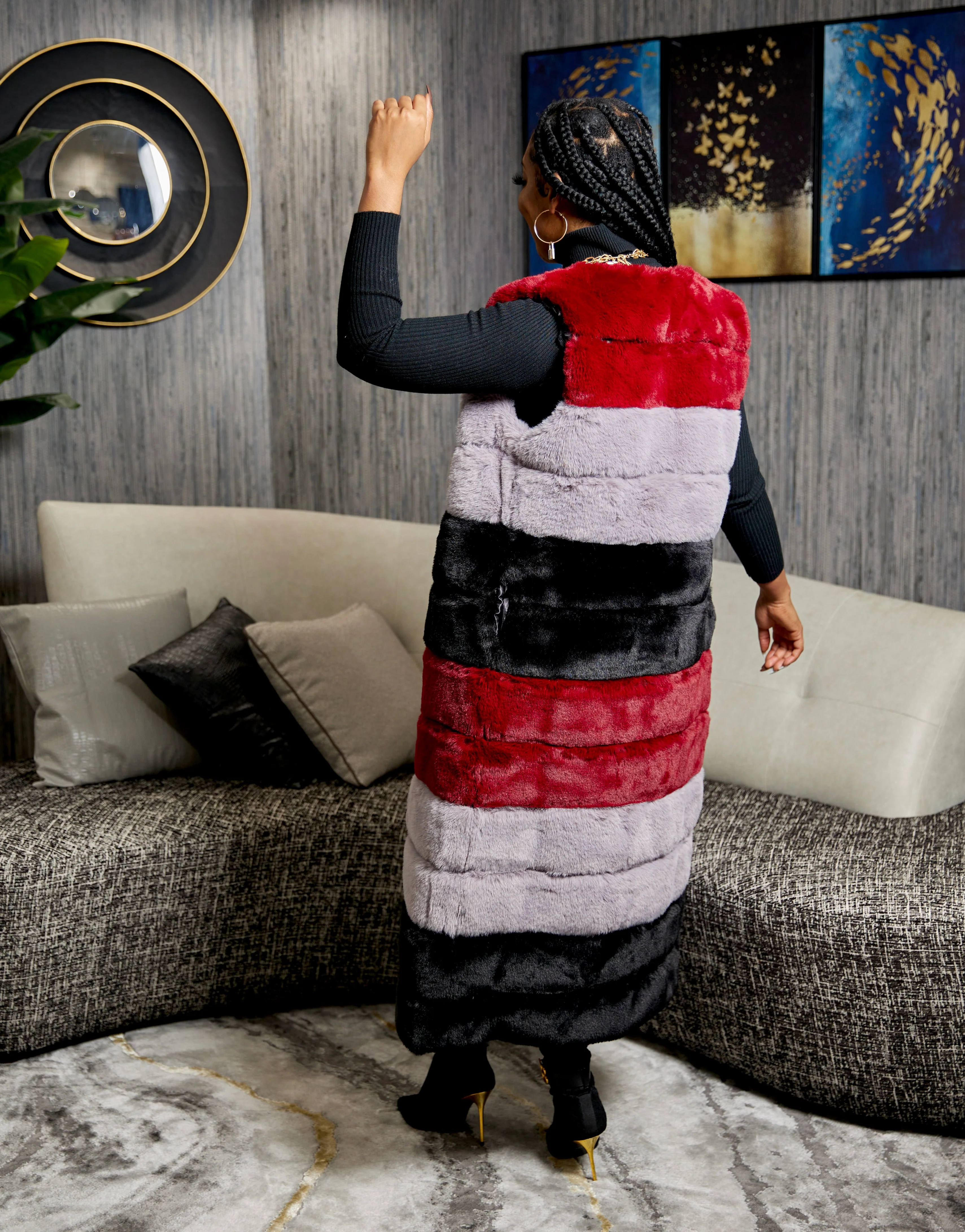 FAUX FUR MAXI VEST - Image 4
