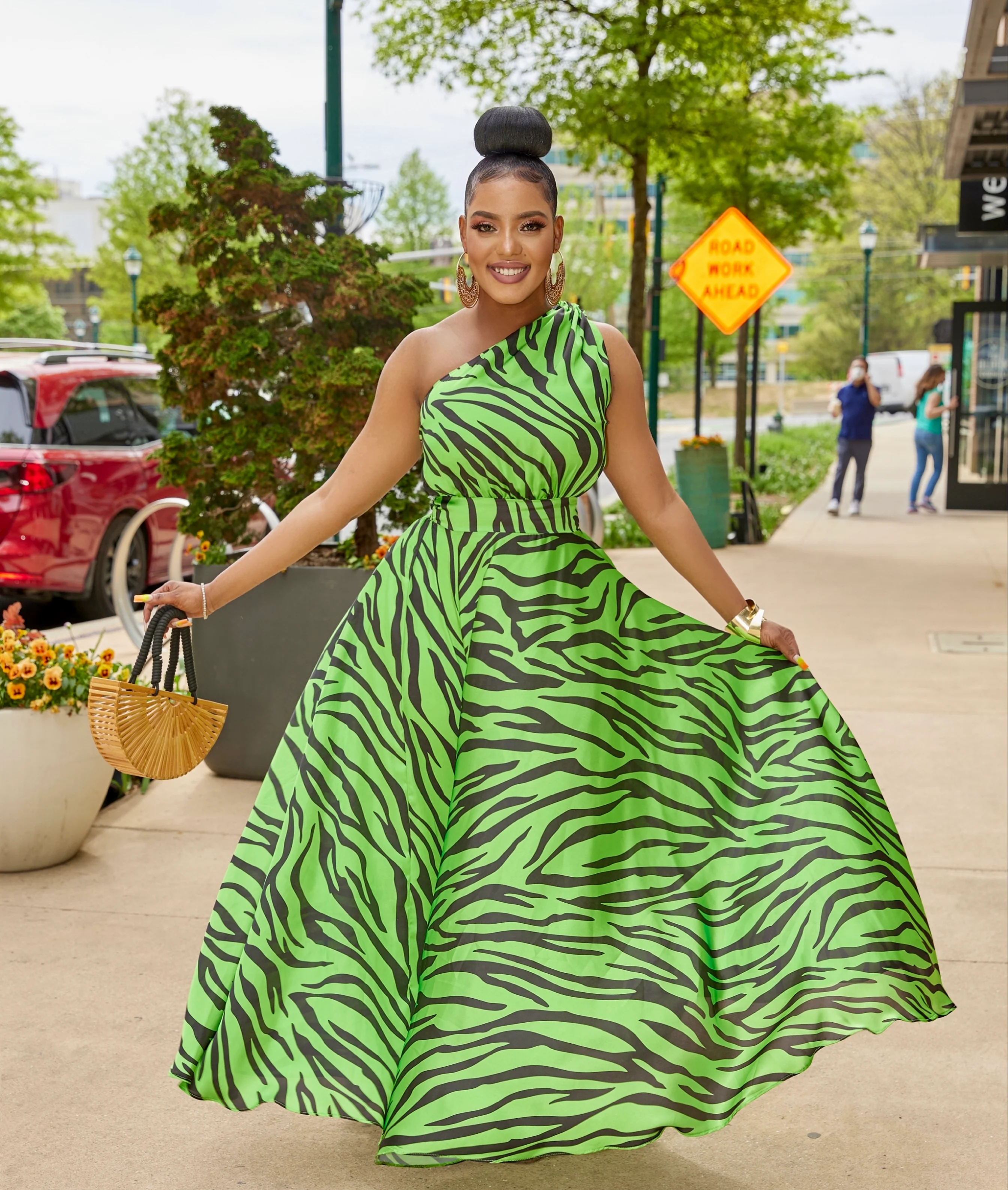 GALEED PRINT SILKY LOW BACK MAXI DRESS - Image 2
