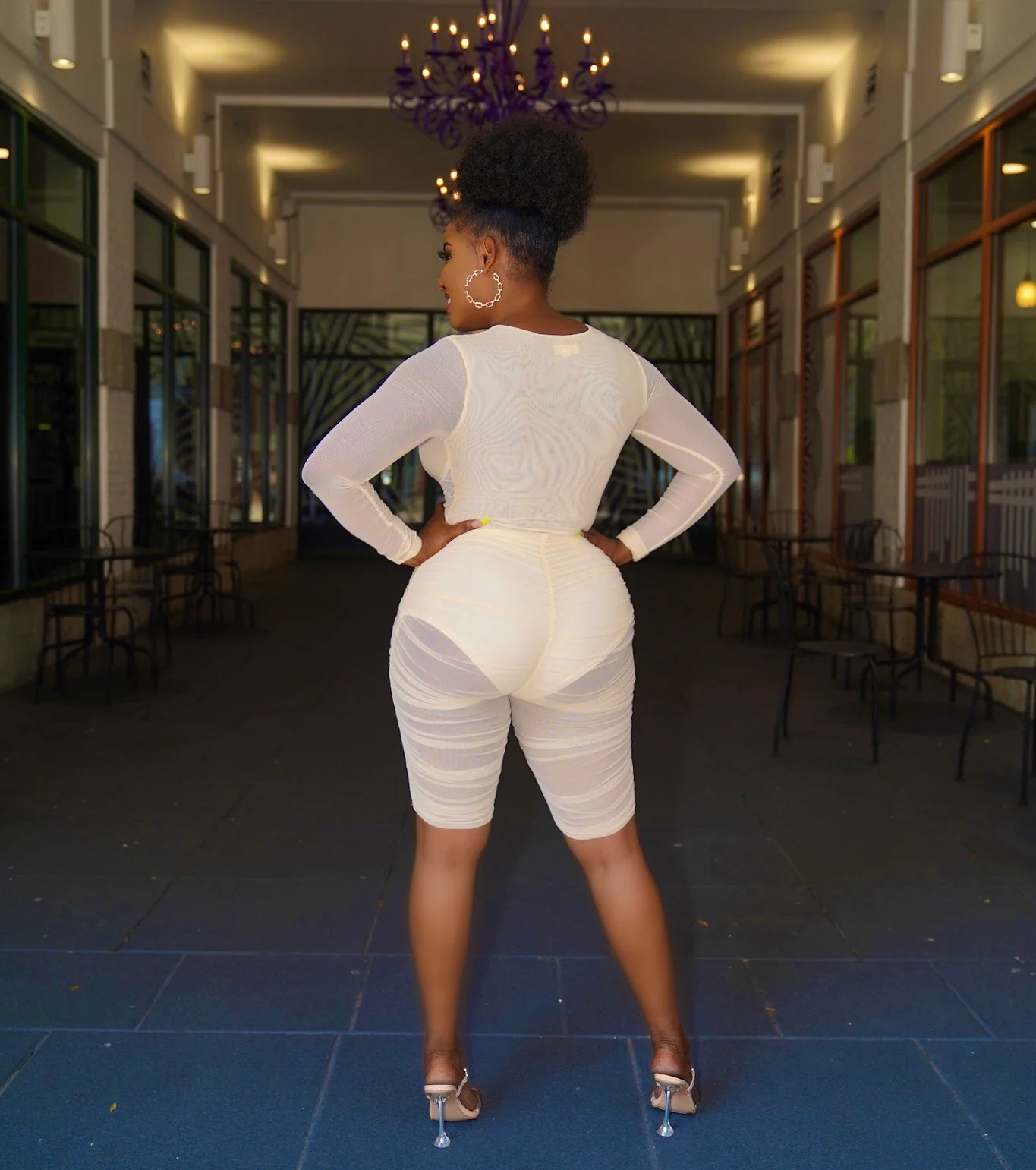 GEMMA NUDE MESH ROMPER - Image 3