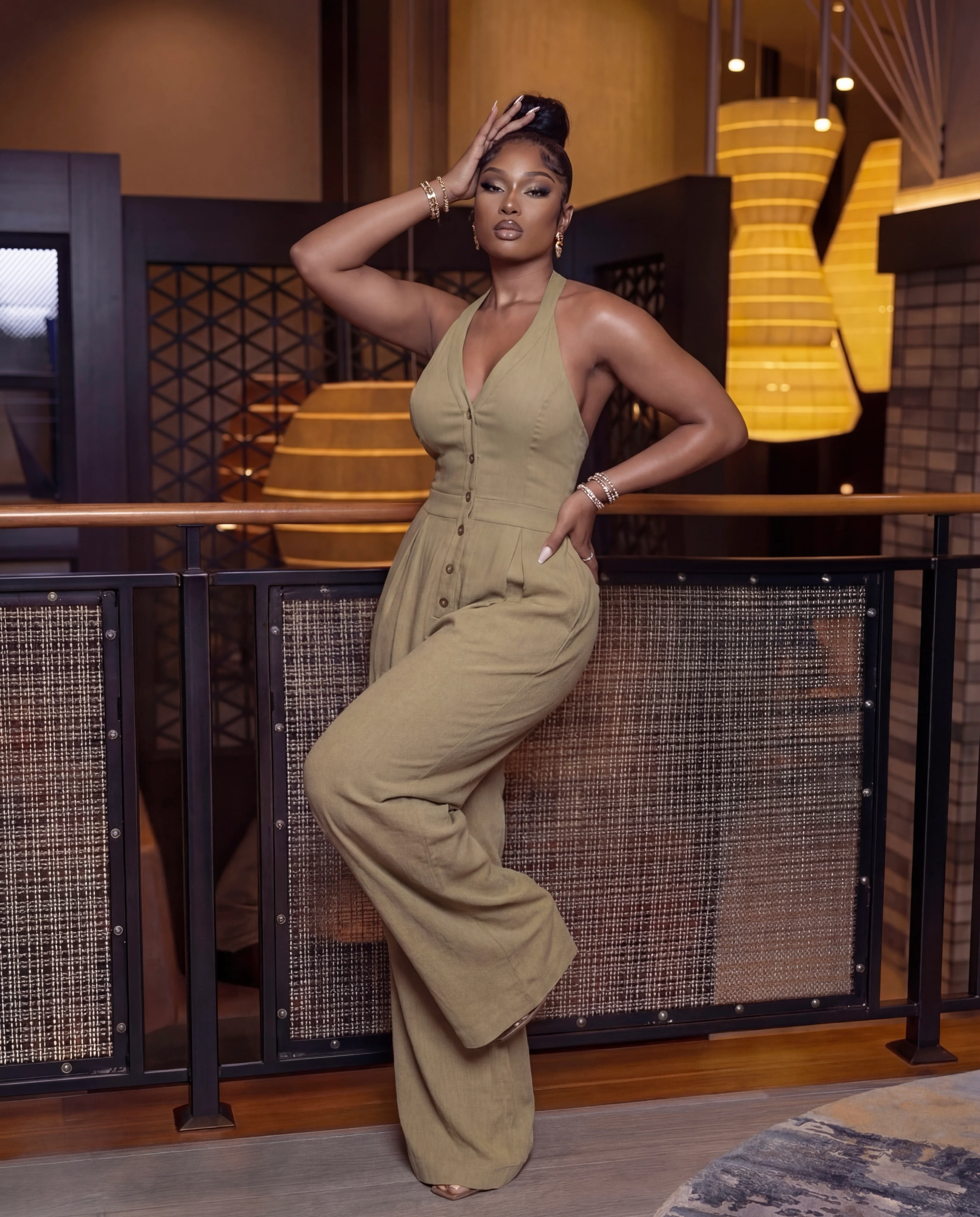 Halter Button-front Jumpsuit - Image 2