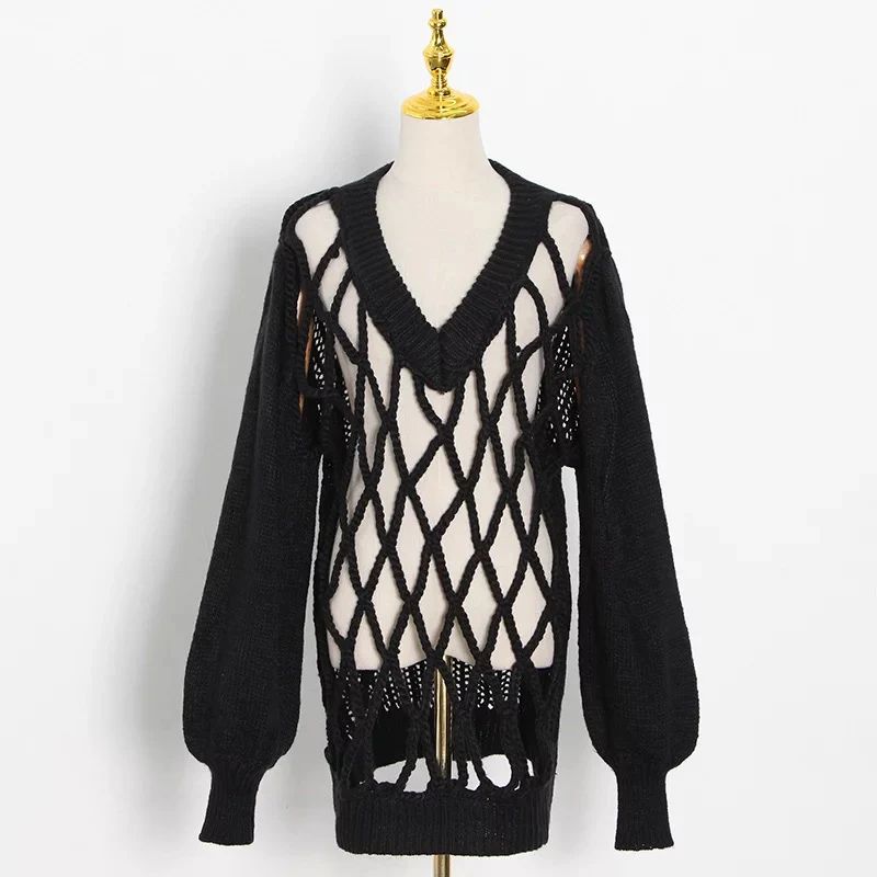 Hollow Oversized Sweater - Image 4