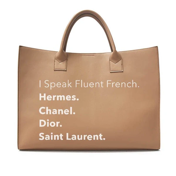 I Speak French Vegan Leather Tote ( 5 colors ) - Image 2