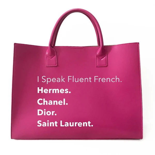 I Speak French Vegan Leather Tote ( 5 colors ) - Image 3
