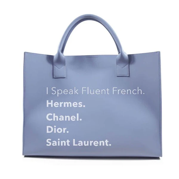 I Speak French Vegan Leather Tote ( 5 colors ) - Image 4