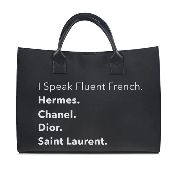 I Speak French Vegan Leather Tote ( 5 colors ) - Image 6