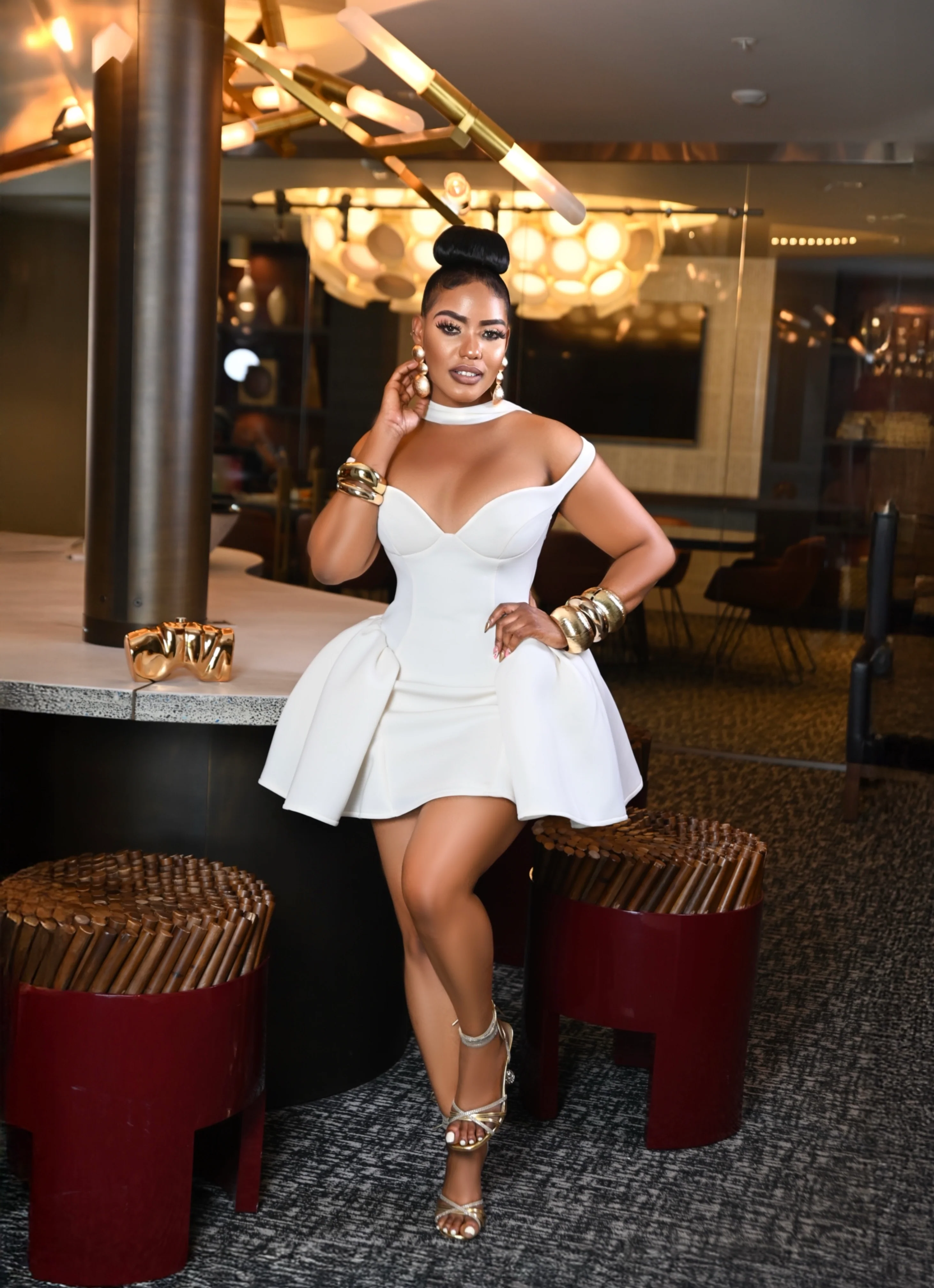 Ivory Luxe Peplum Mini dress - Image 2