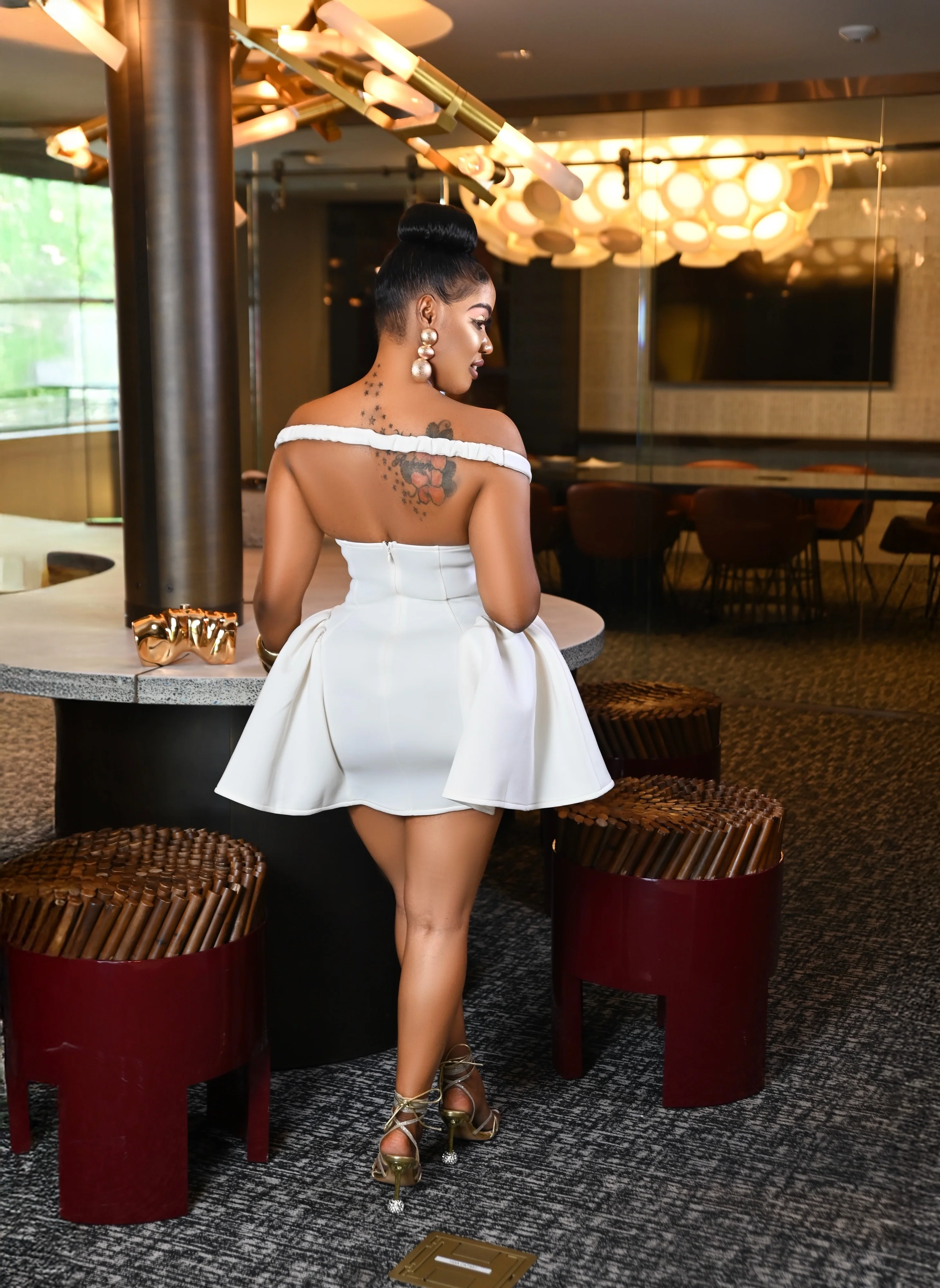 Ivory Luxe Peplum Mini dress - Image 4