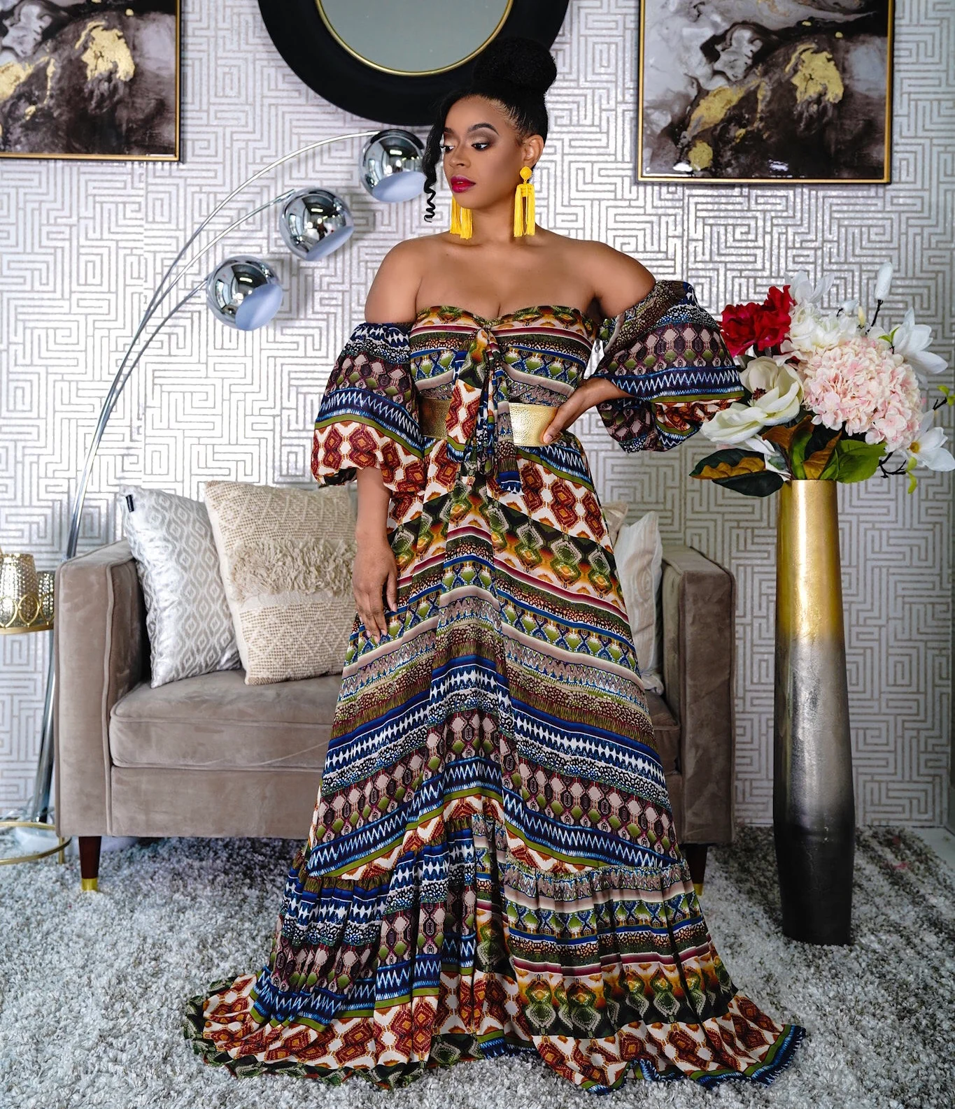 KEVI TRIBAL PRINT MAXI DRESS - Image 3