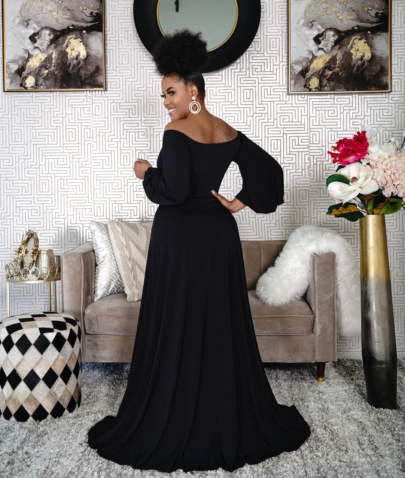 Latisha Cut-Out high Slit Dress - Image 3