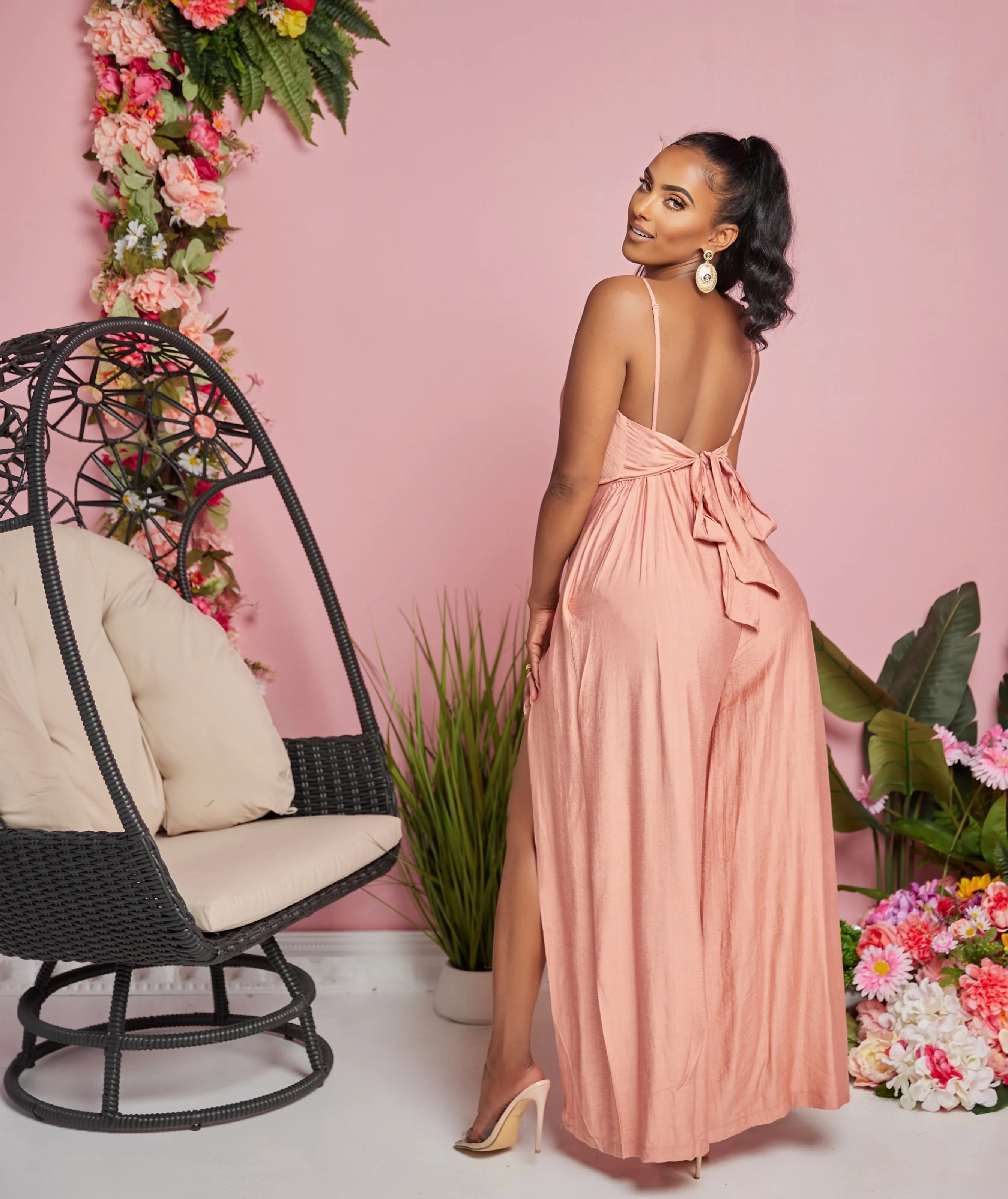 Mauve Tie Back Jumpsuit - Image 3