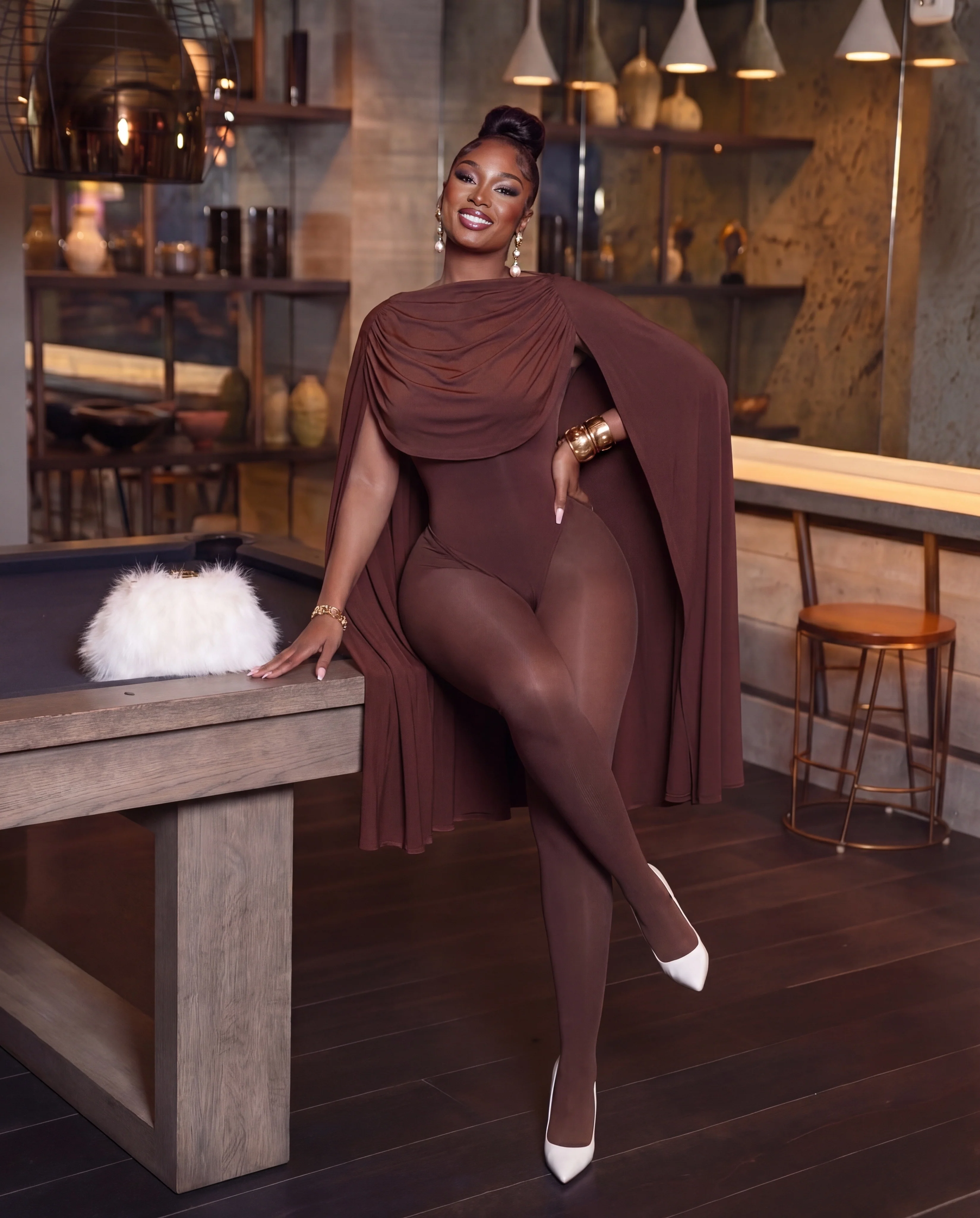 Miss Drama Queen Draped High Neck Bodysuit - Image 2