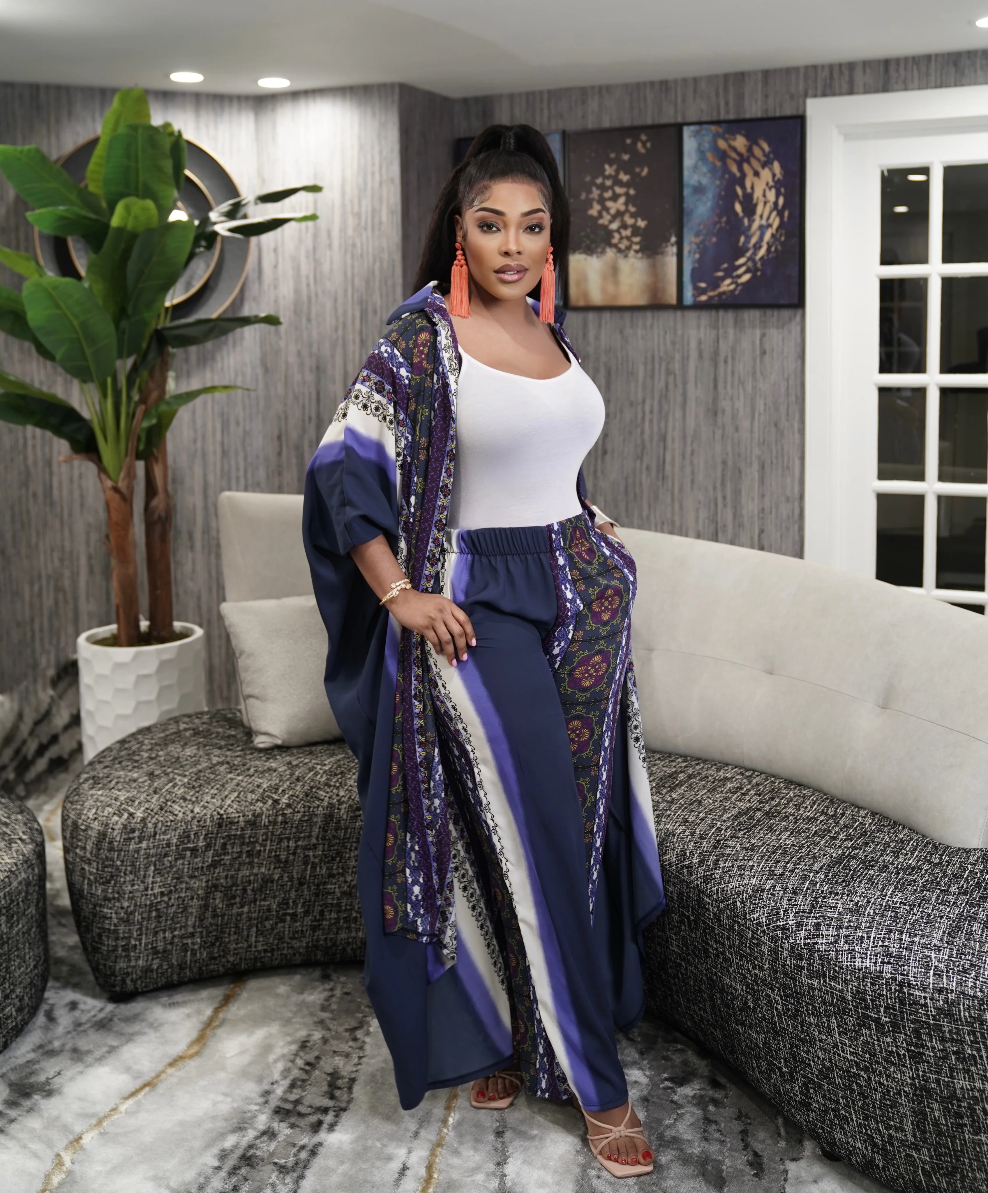 Multicolor print 2 piece set