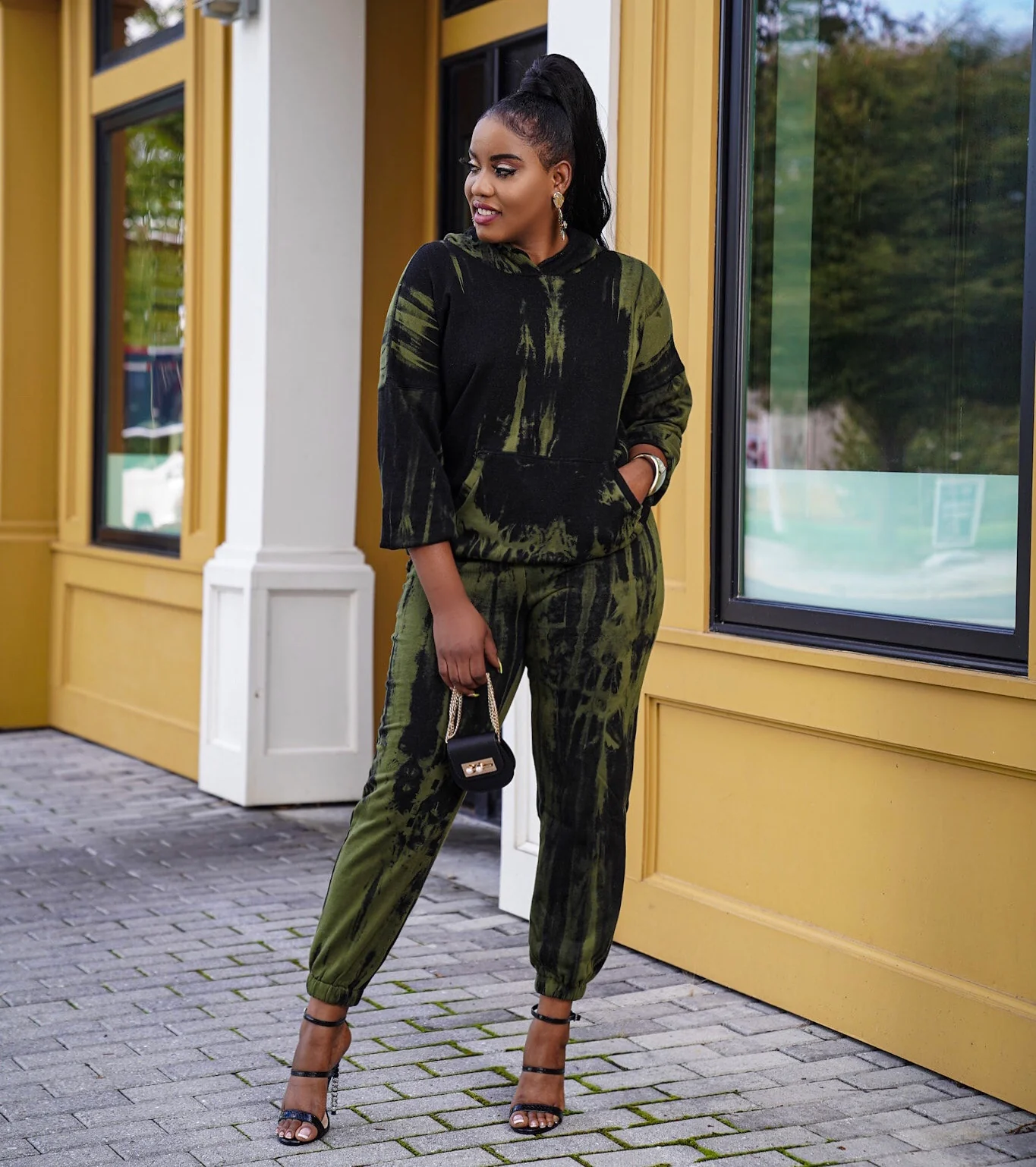 OLIVE/BLACK 2 PIECE SET