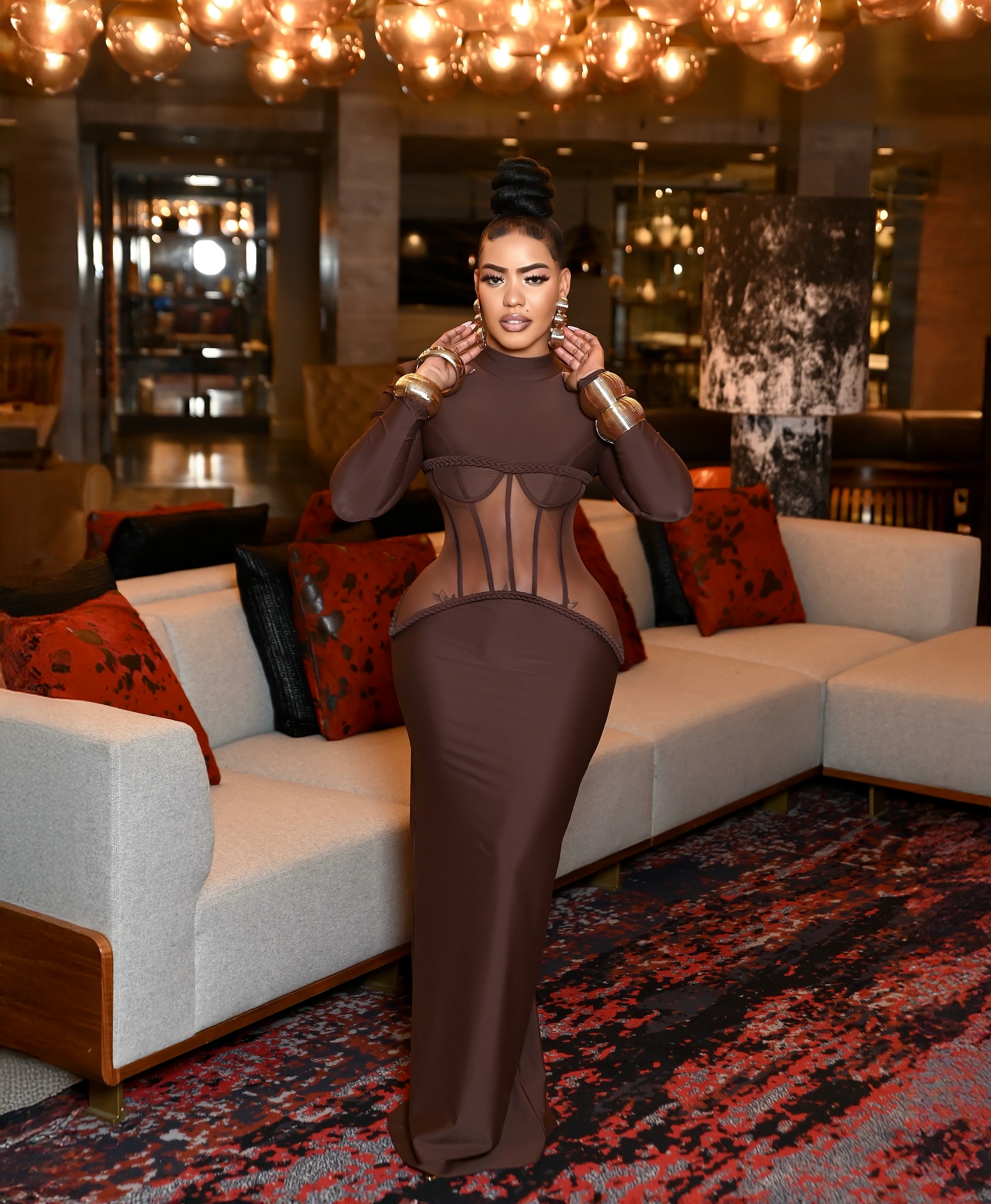 Oratta mesh corset bandage dress