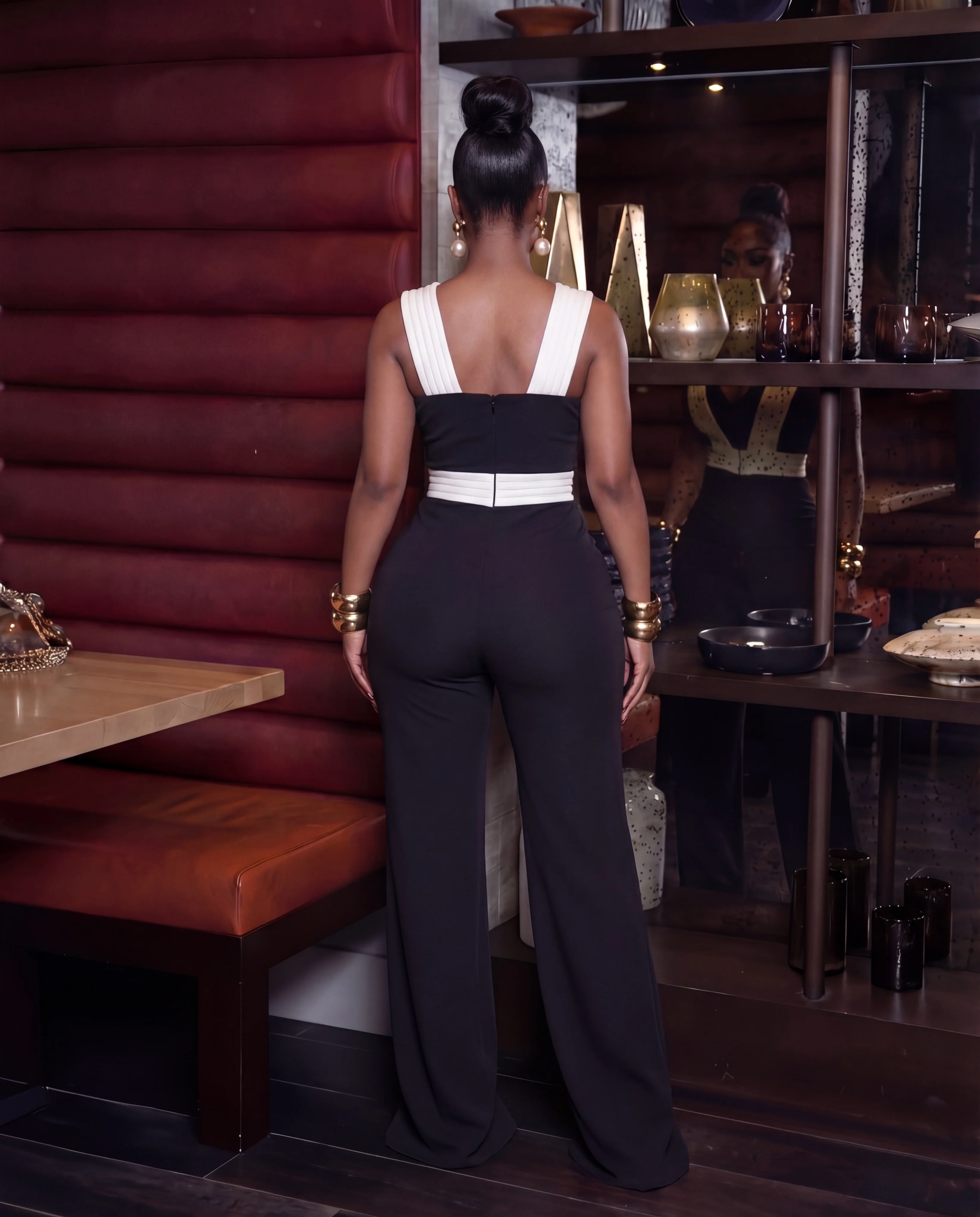 Pleat Detailed Strap Fashion Jumpsuit - Image 4