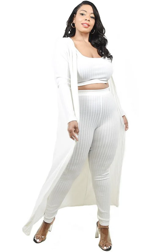 PLUS KNITTED SOLID 3 PIECE LEGGING SET