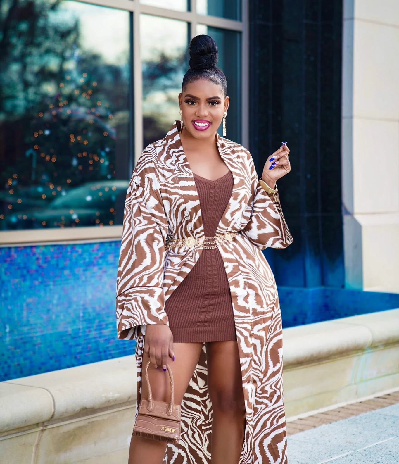 PRINT LONGLINE KIMONO CARDIGAN - Image 4
