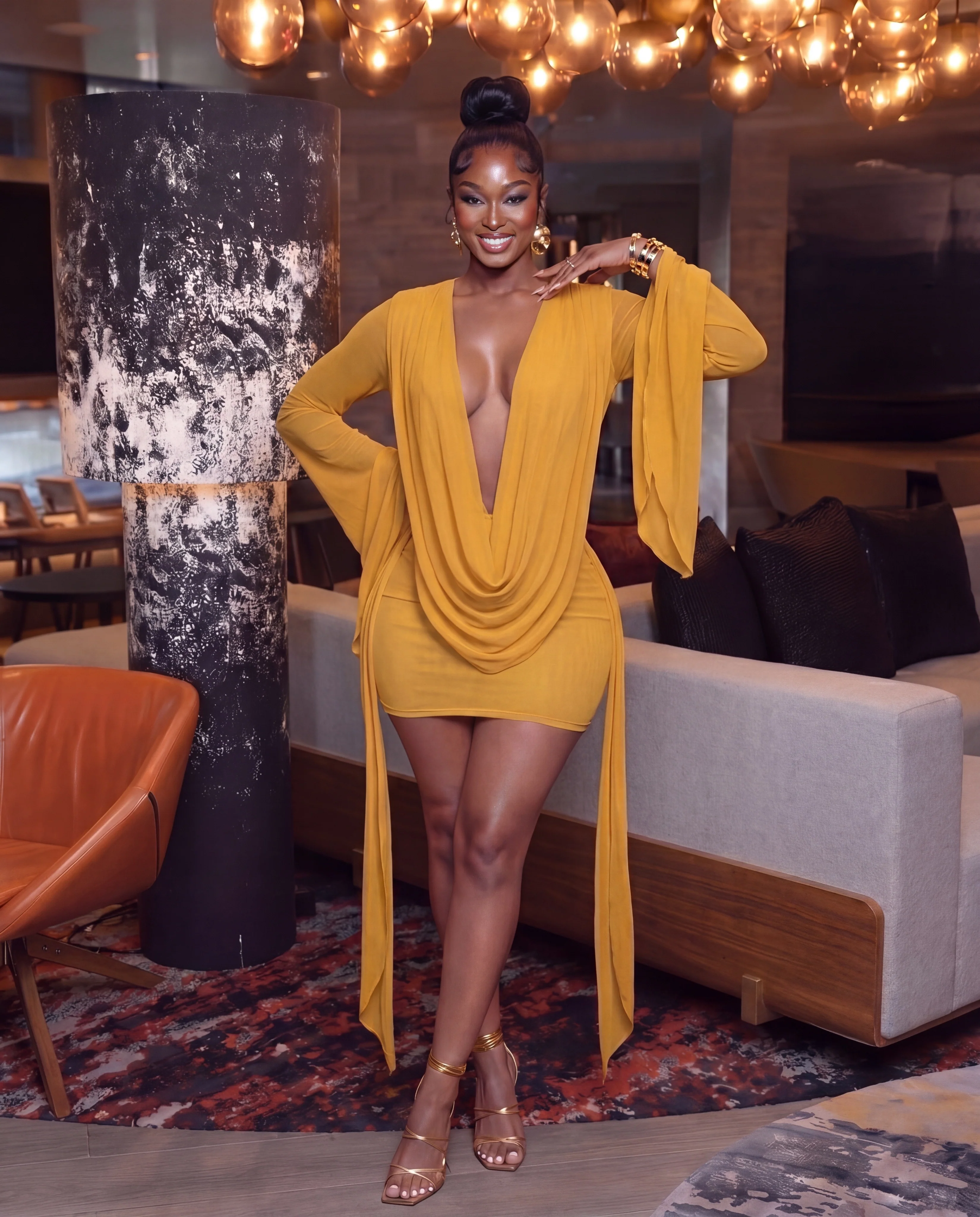 Raven draped Mini dress - Image 2