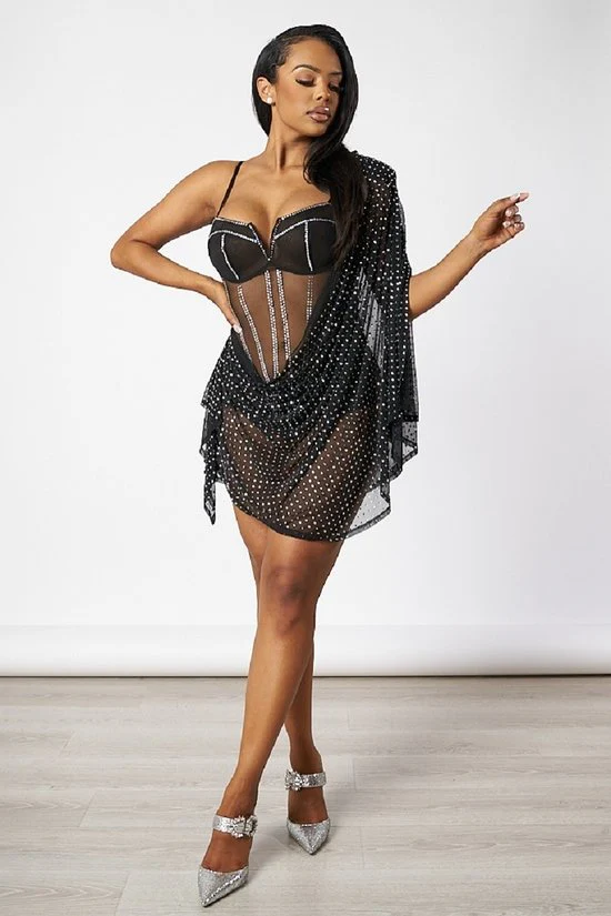 RHINESTONE OVERLAY DRESS - Image 3
