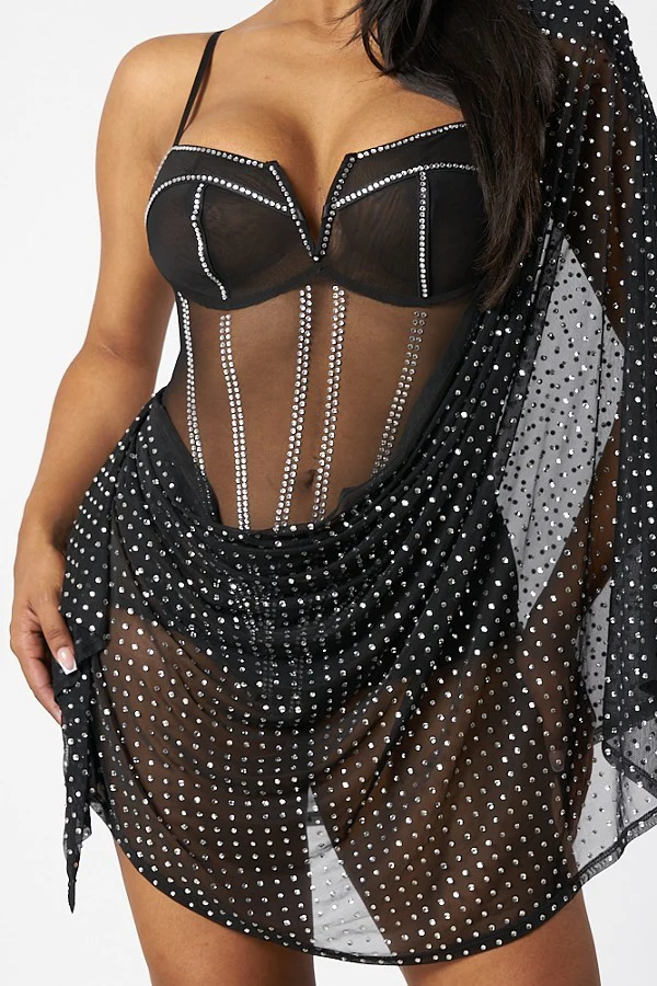 RHINESTONE OVERLAY DRESS - Image 7