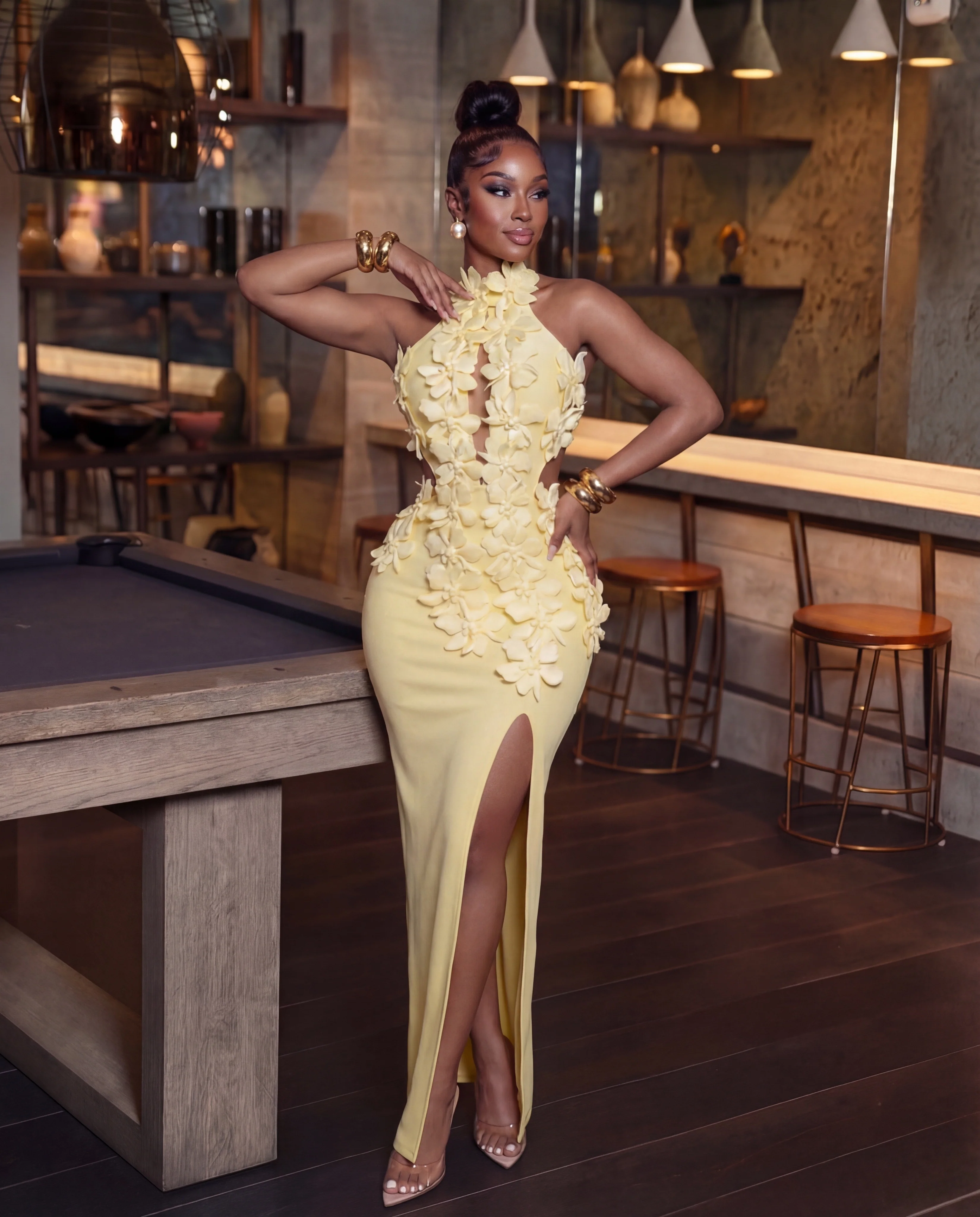 Roman sculpted floral dress - Image 2