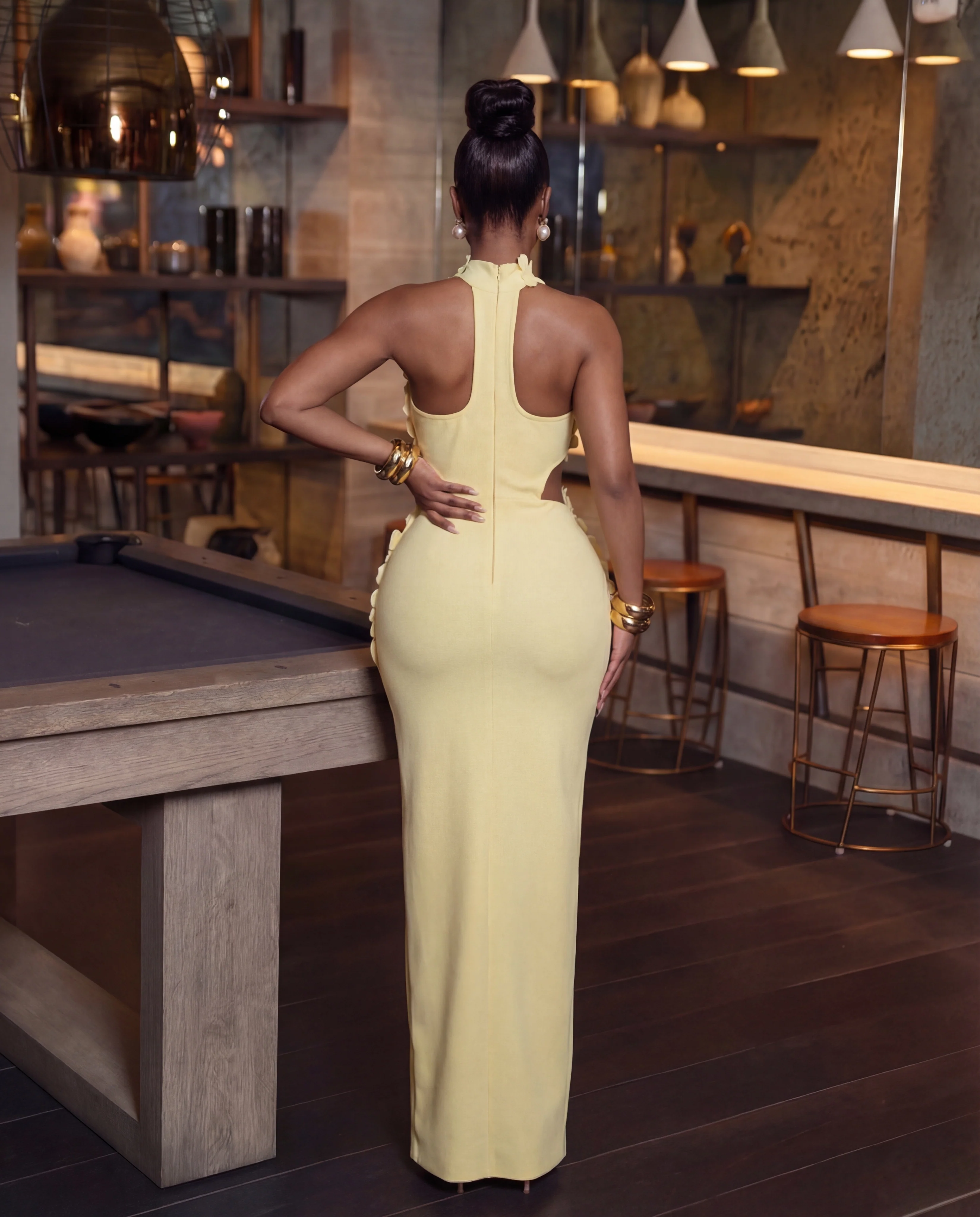 Roman sculpted floral dress - Image 4