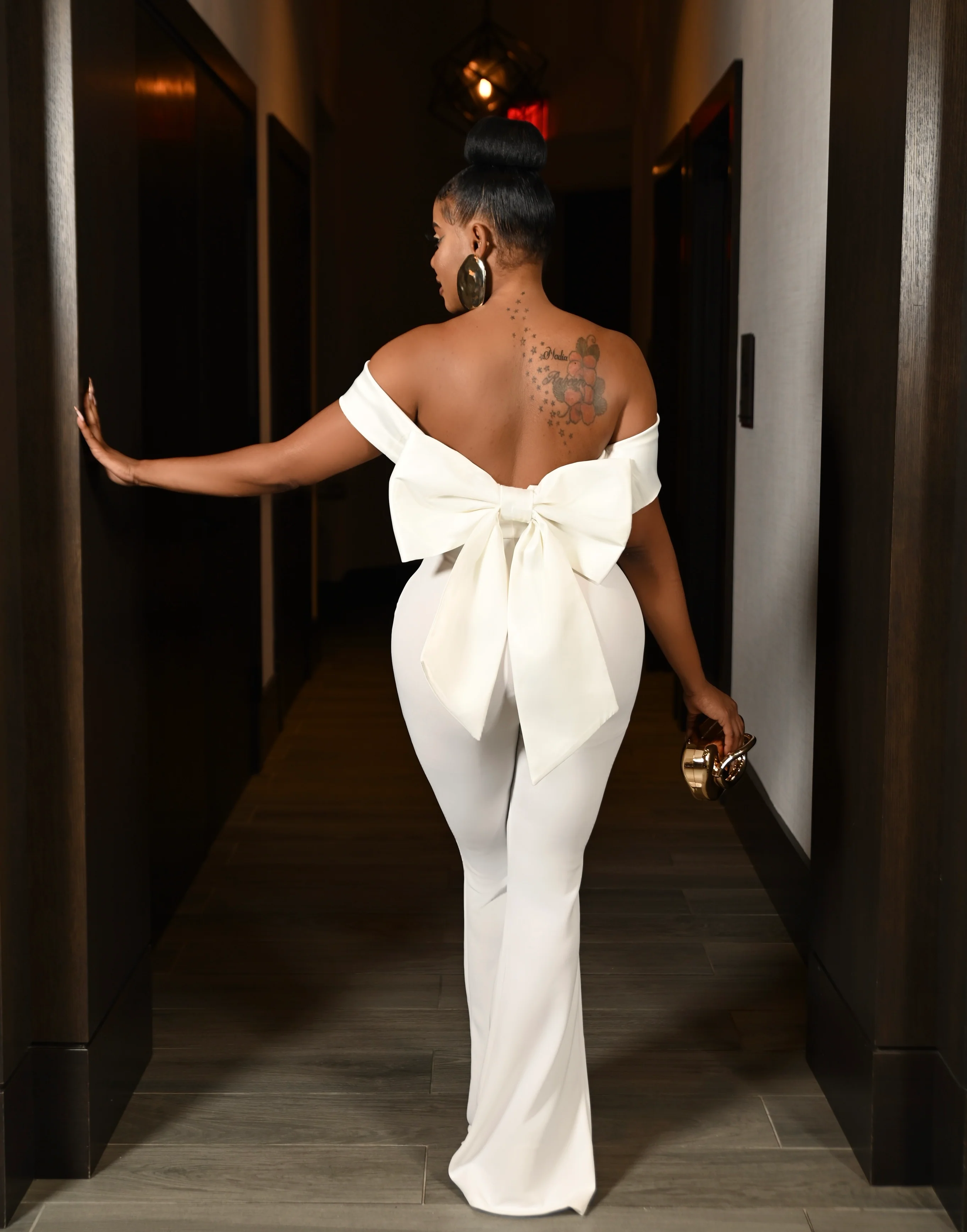 Satin And Techno Crepe Contast Jumpsuit - Image 3
