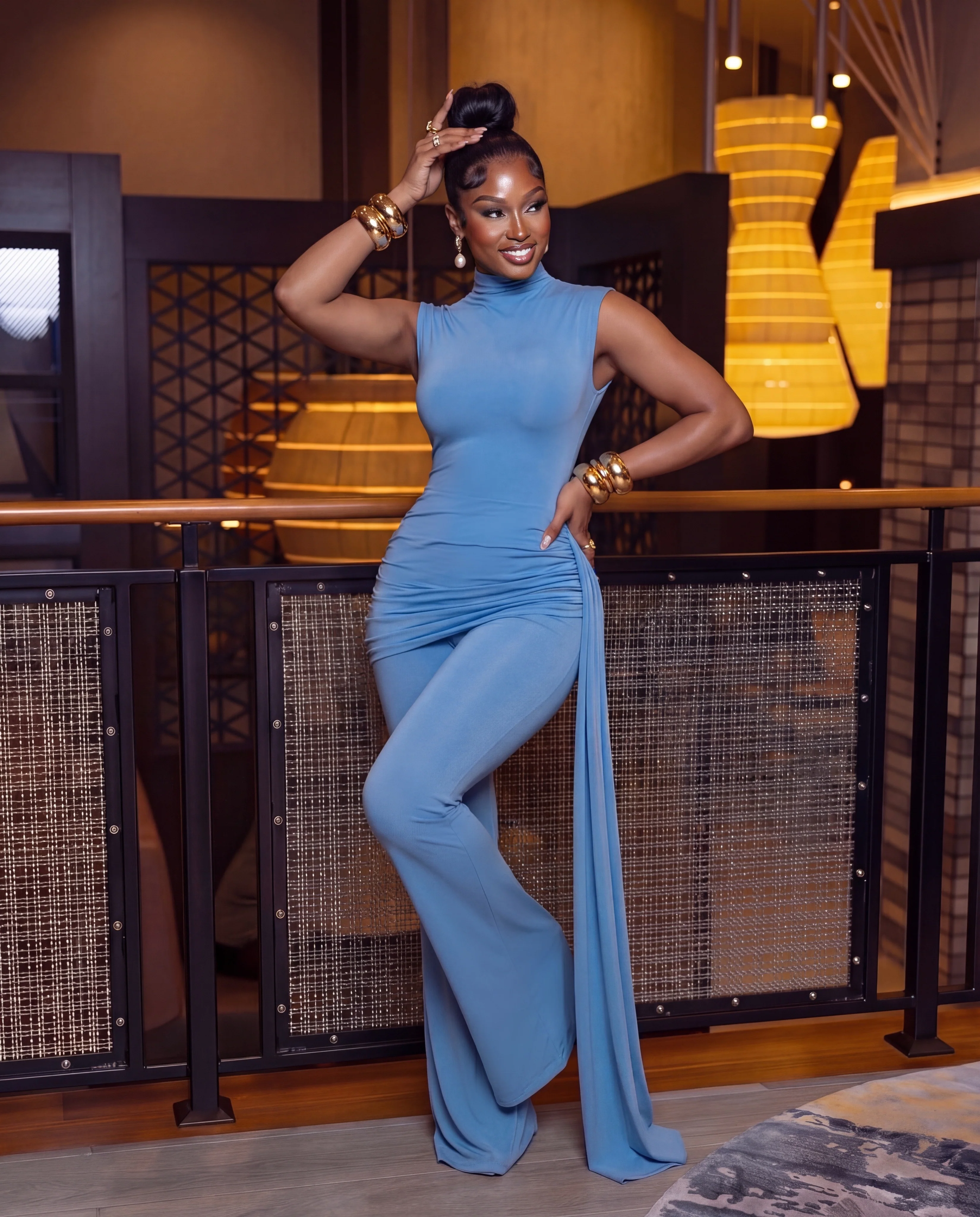 Sculpted Keyhole Cutout Jumpsuit