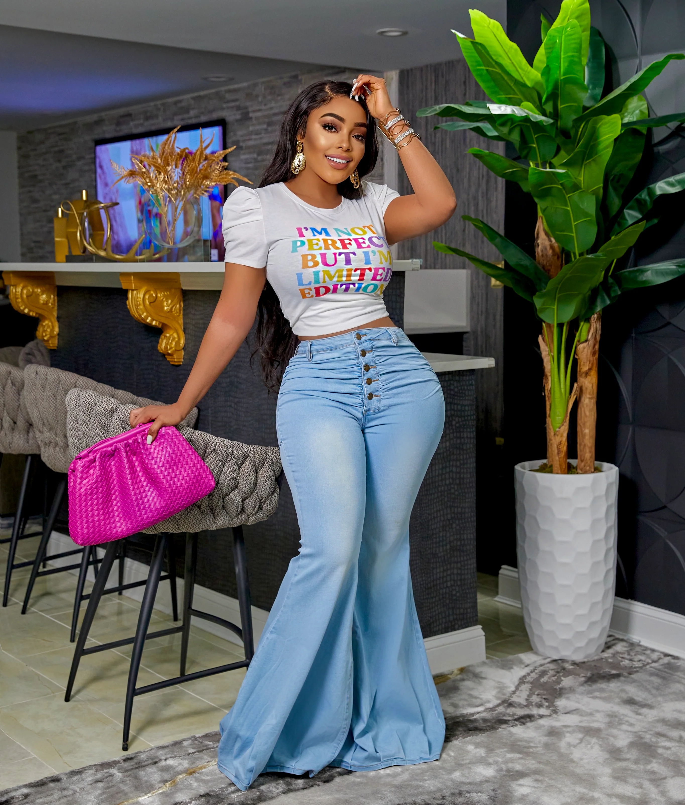 SHAY BALLOON DENIM PANTS - Image 2