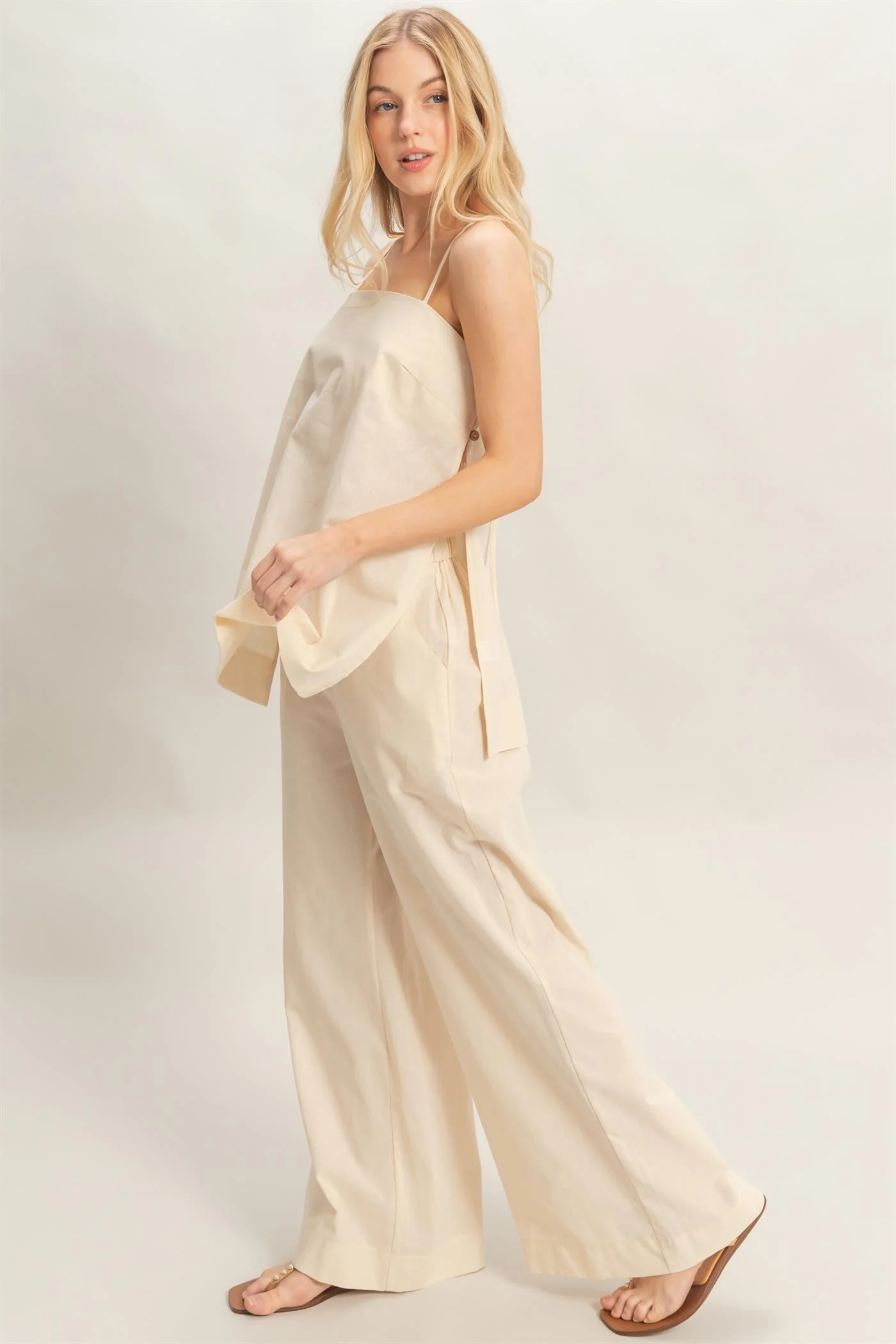 Spaghetti Strap Top & Wide-leg Pants Set - Image 3