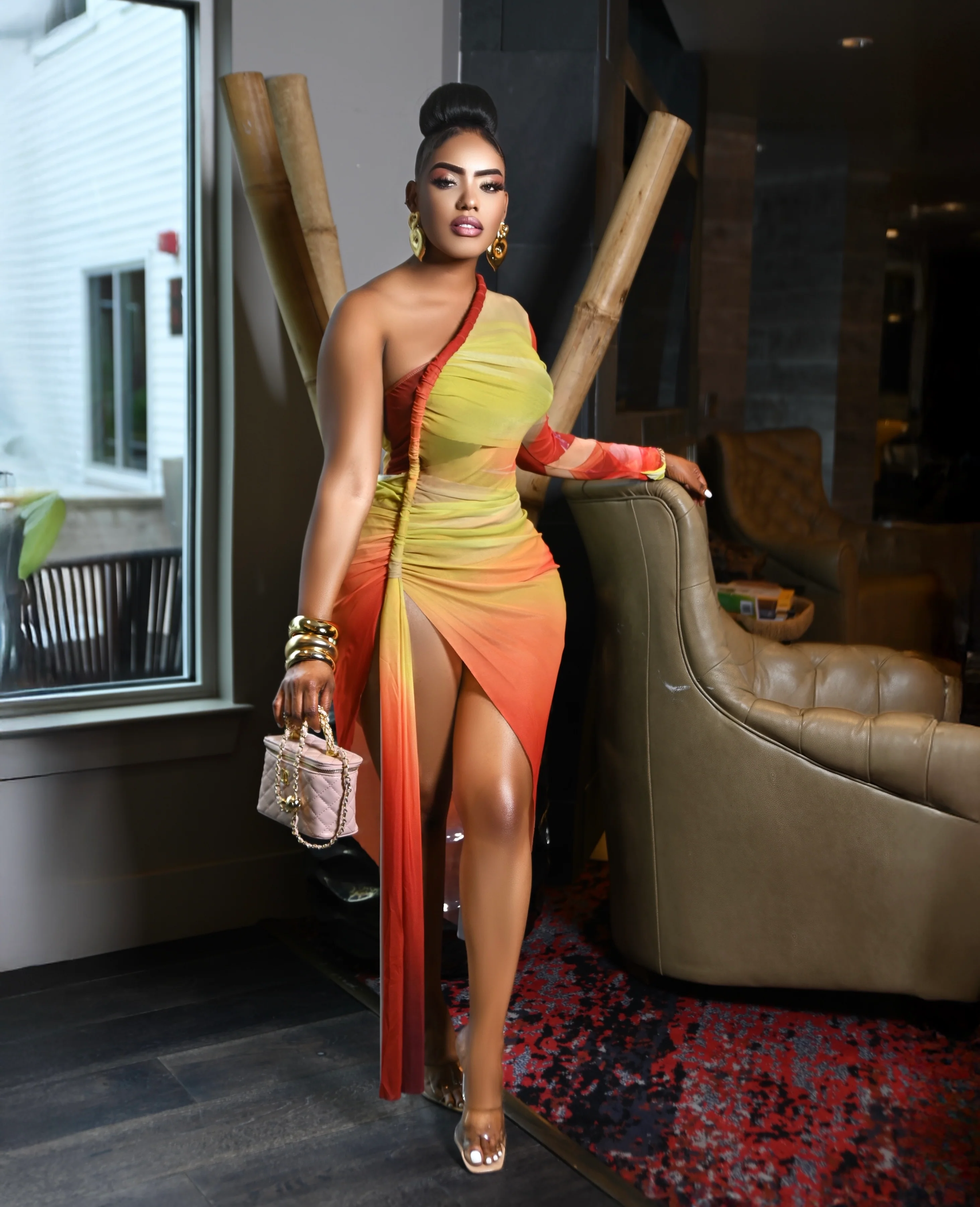 Sunset Mirage Asymmetric dress