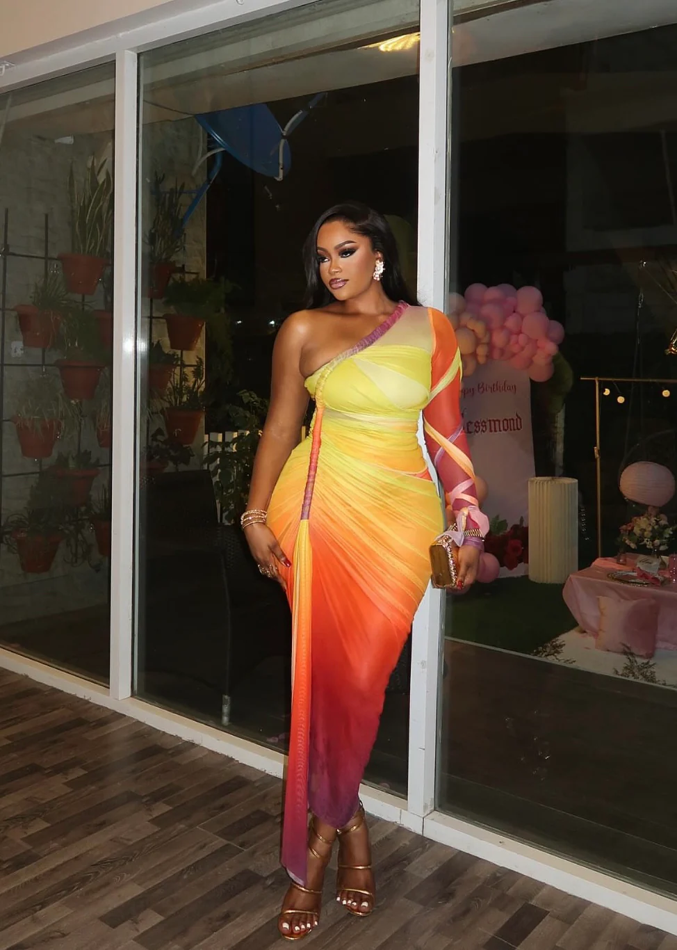 Sunset Mirage Asymmetric dress - Image 2