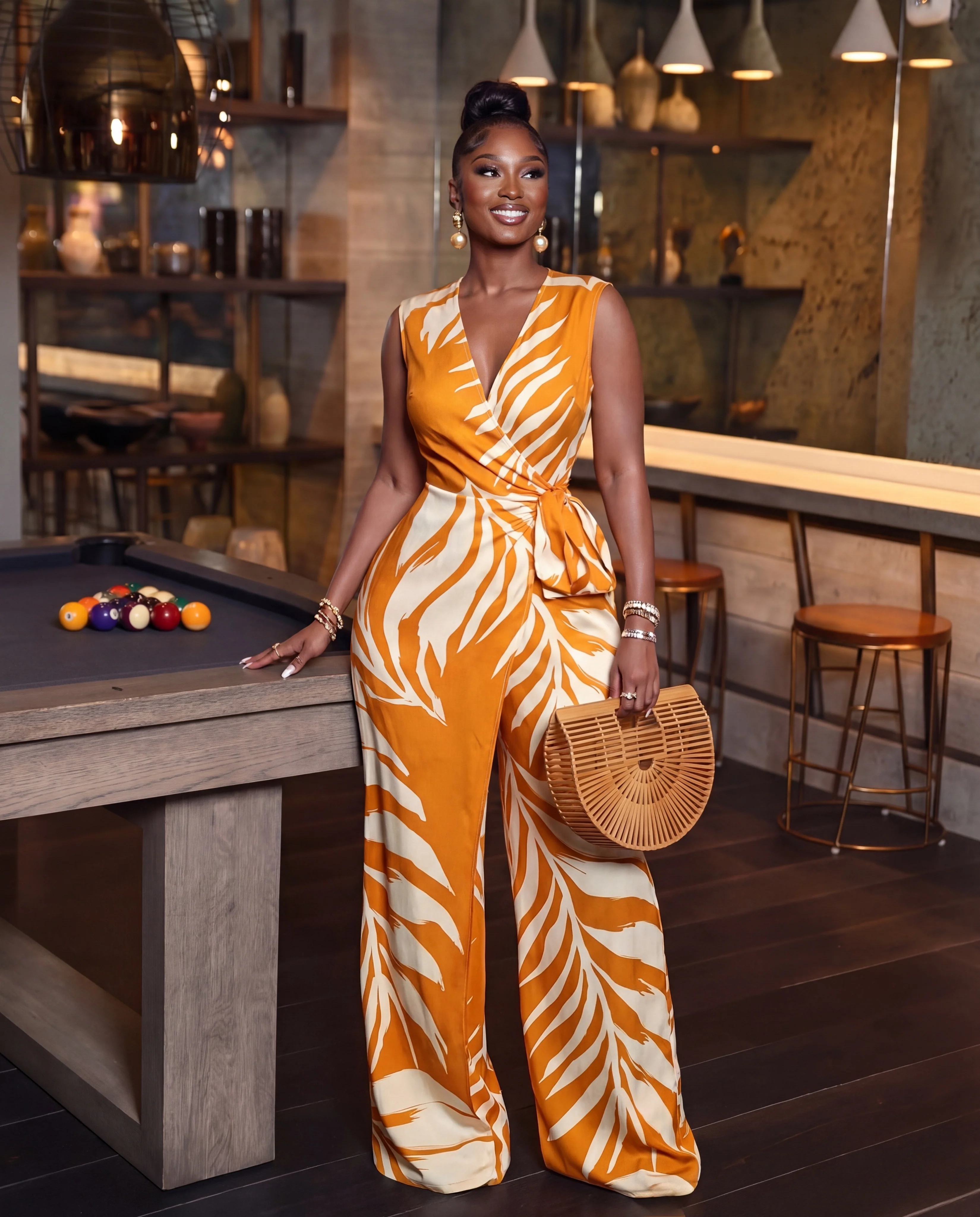 Temi V Neck jumpsuit