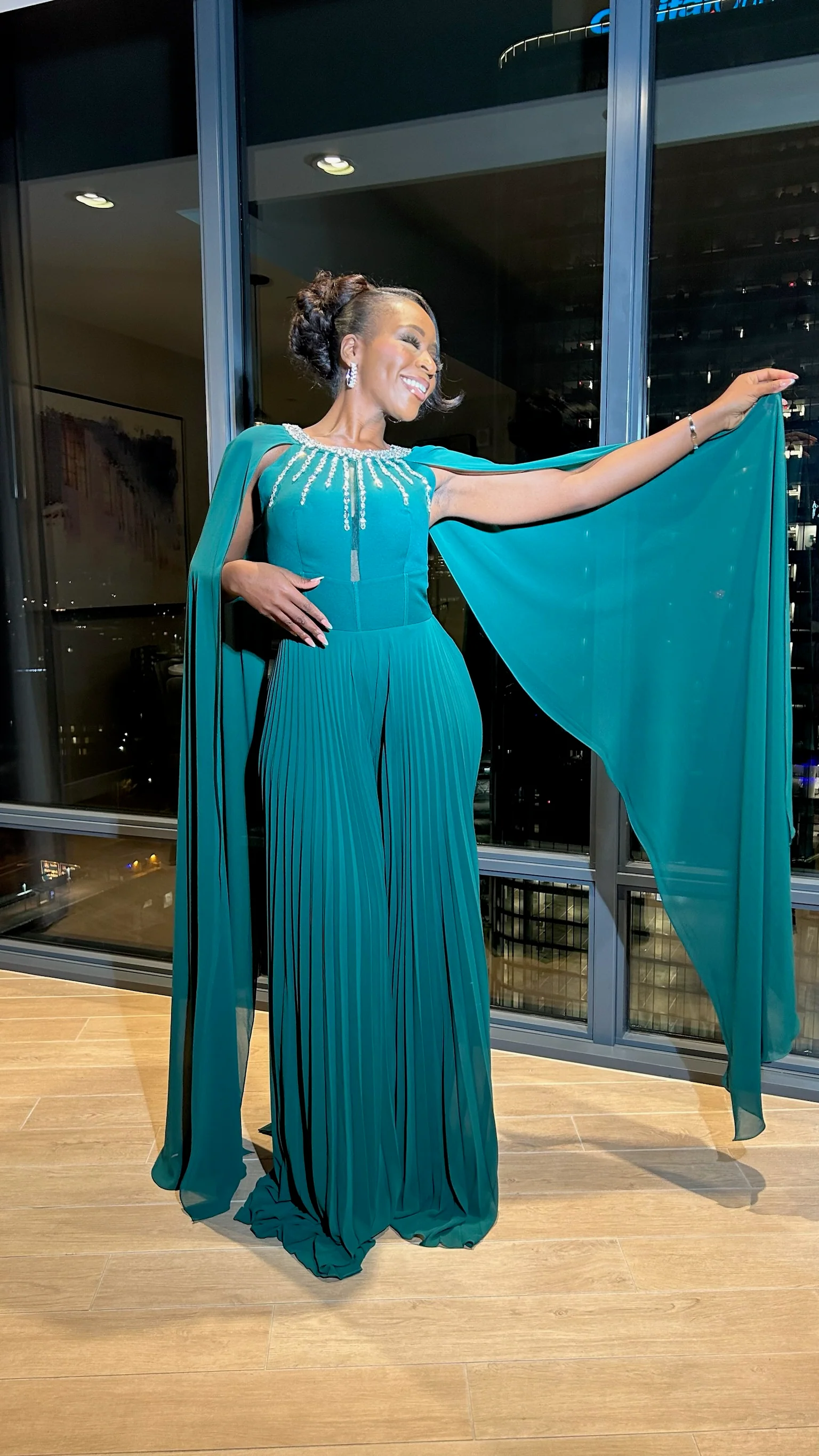 Theo pleated luxury jumpsuit