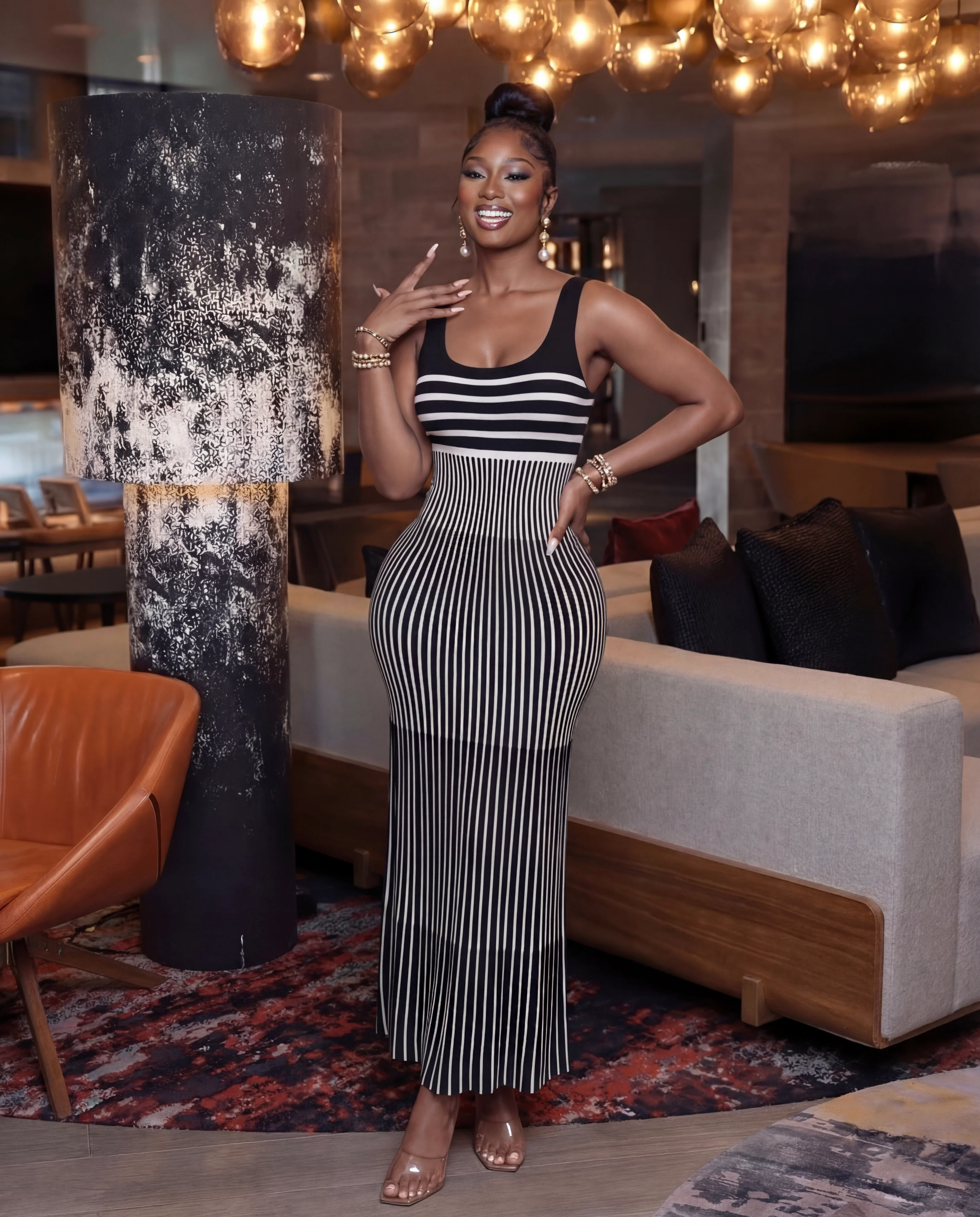 Tina Sleeveless Stripe Long Dress - Image 2