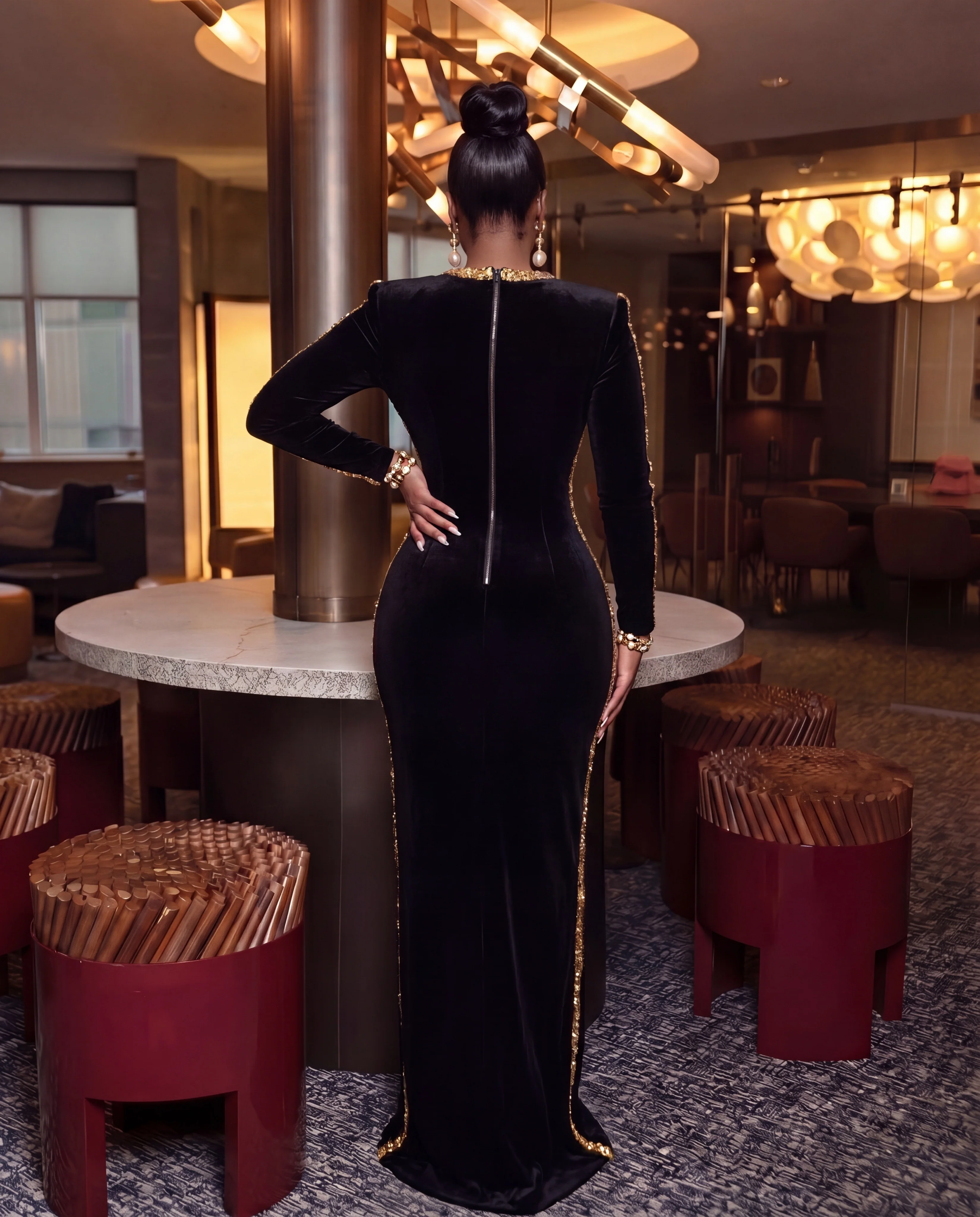Verna Long embellished velvet dress - Image 3
