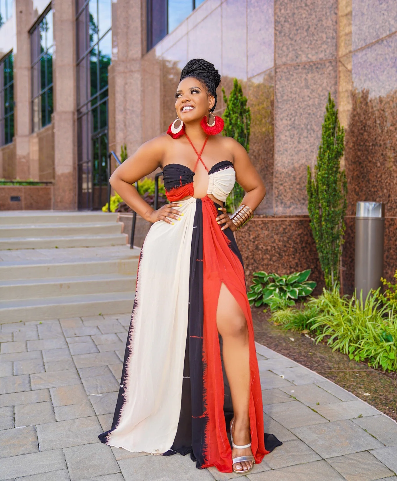 WORK OF ART RED MAXI DRESS (PLUS SIZE AVAILABLE)