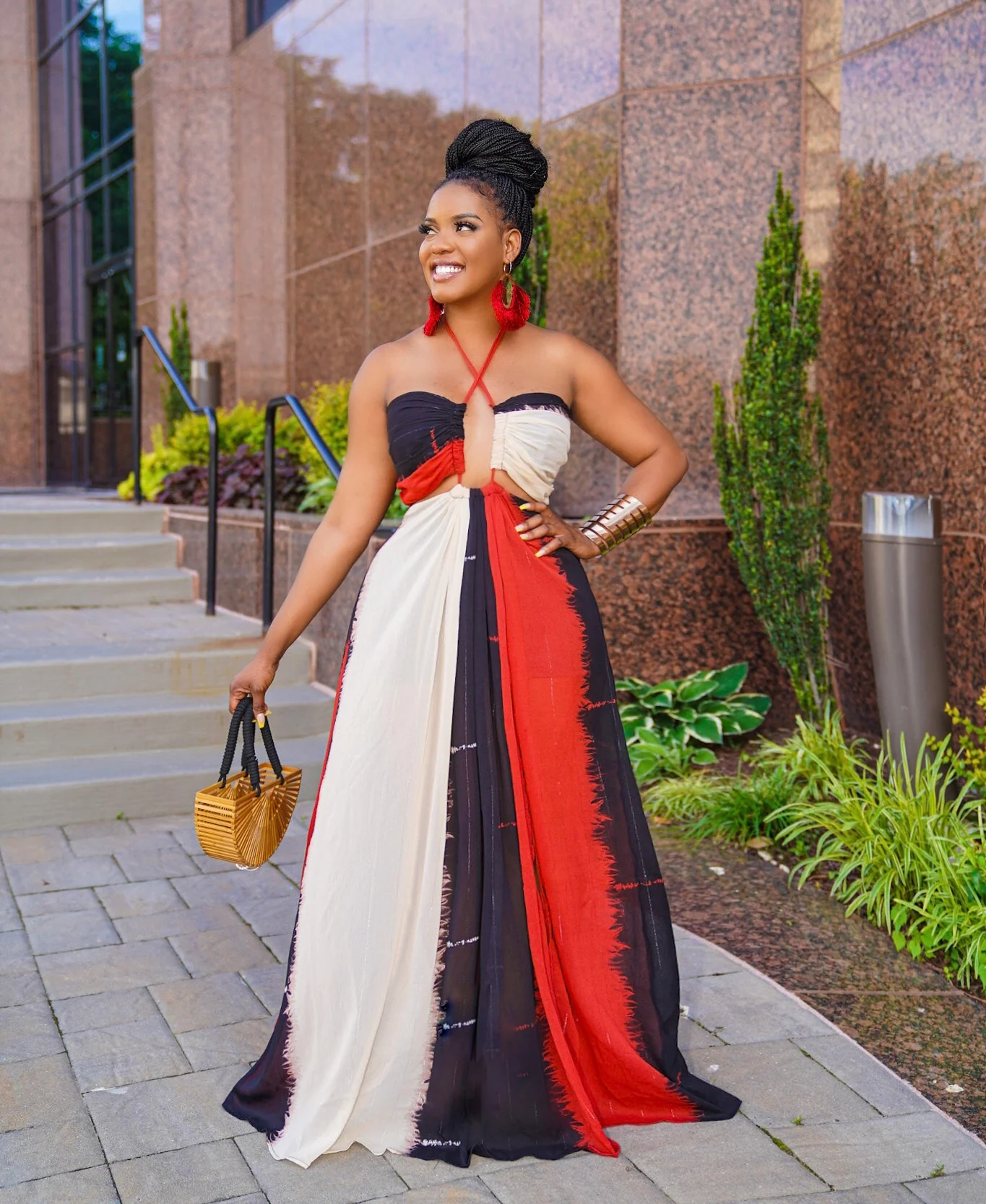 WORK OF ART RED MAXI DRESS (PLUS SIZE AVAILABLE) - Image 2